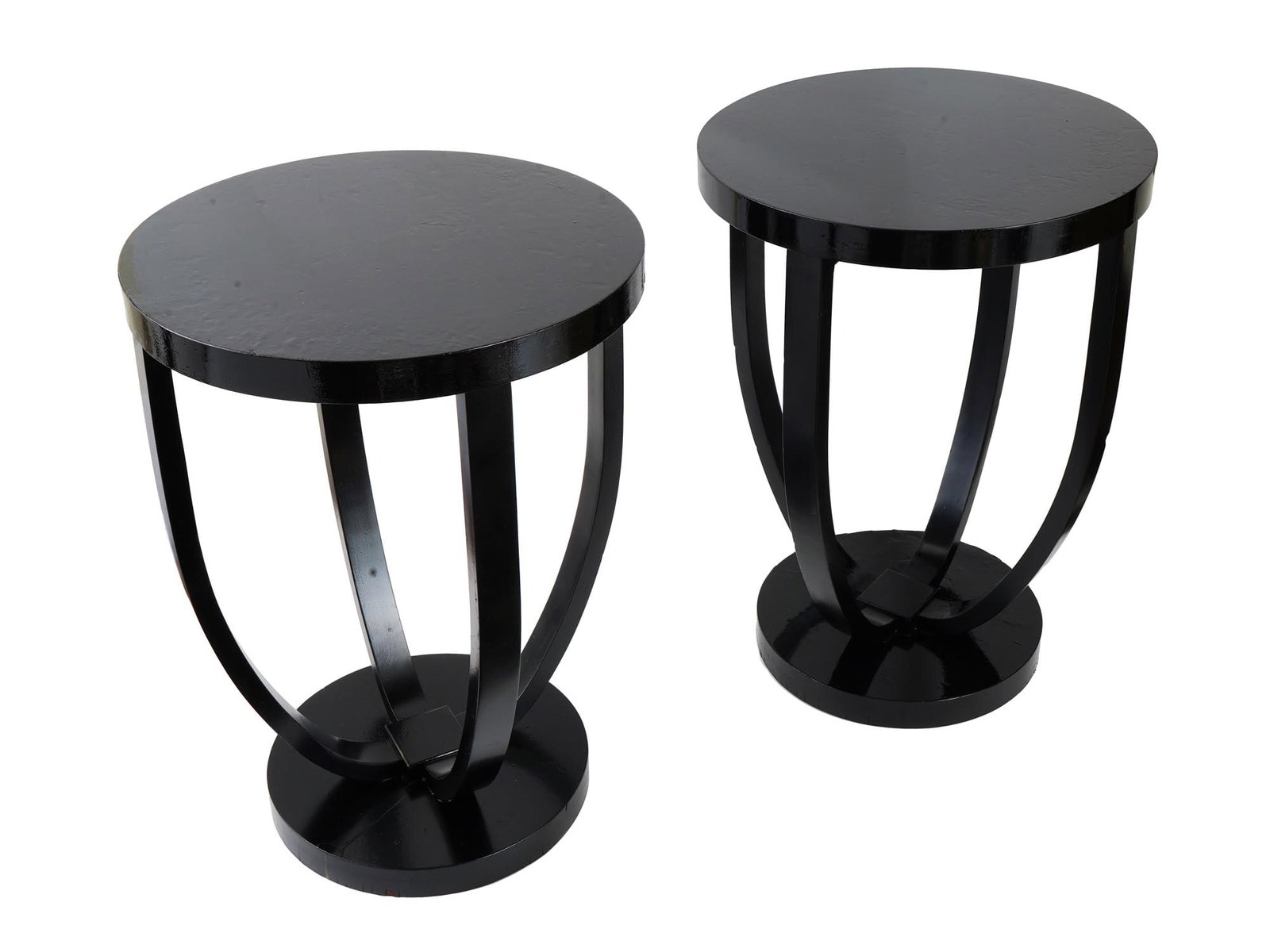 ORIGINAL ART DECO PAINTED BLACK WOODEN TABLES (1 of 8)