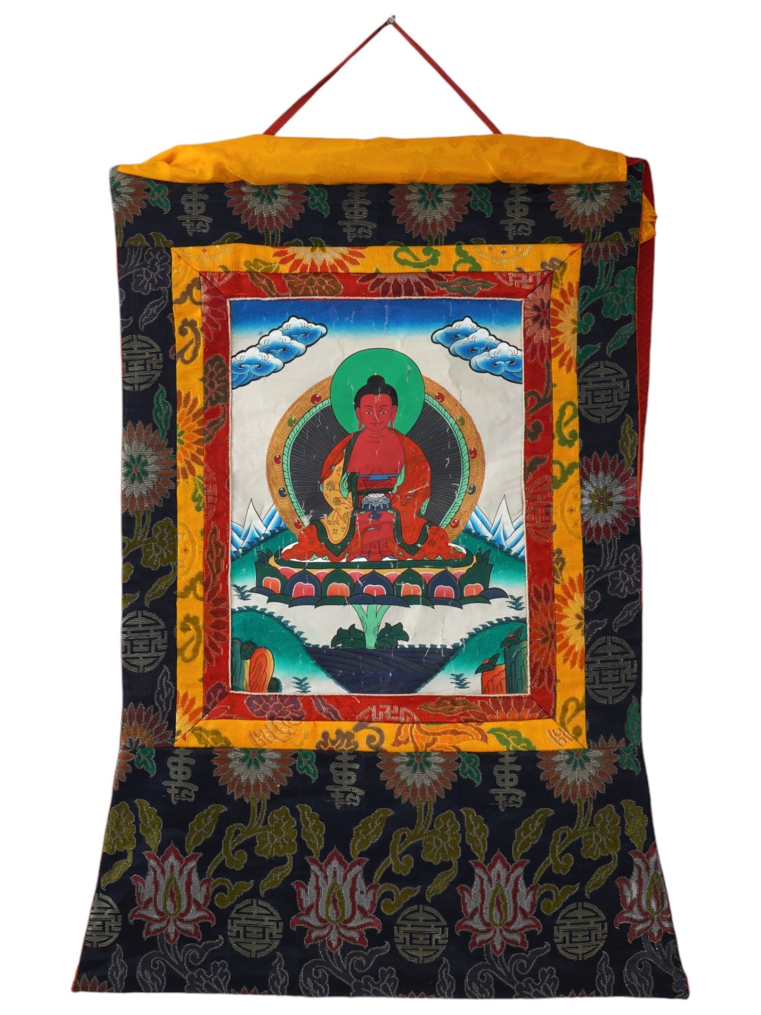 ANTIQUE TIBETAN AMITABHA BUDDHA THANGKA PAINTING (1 of 4)