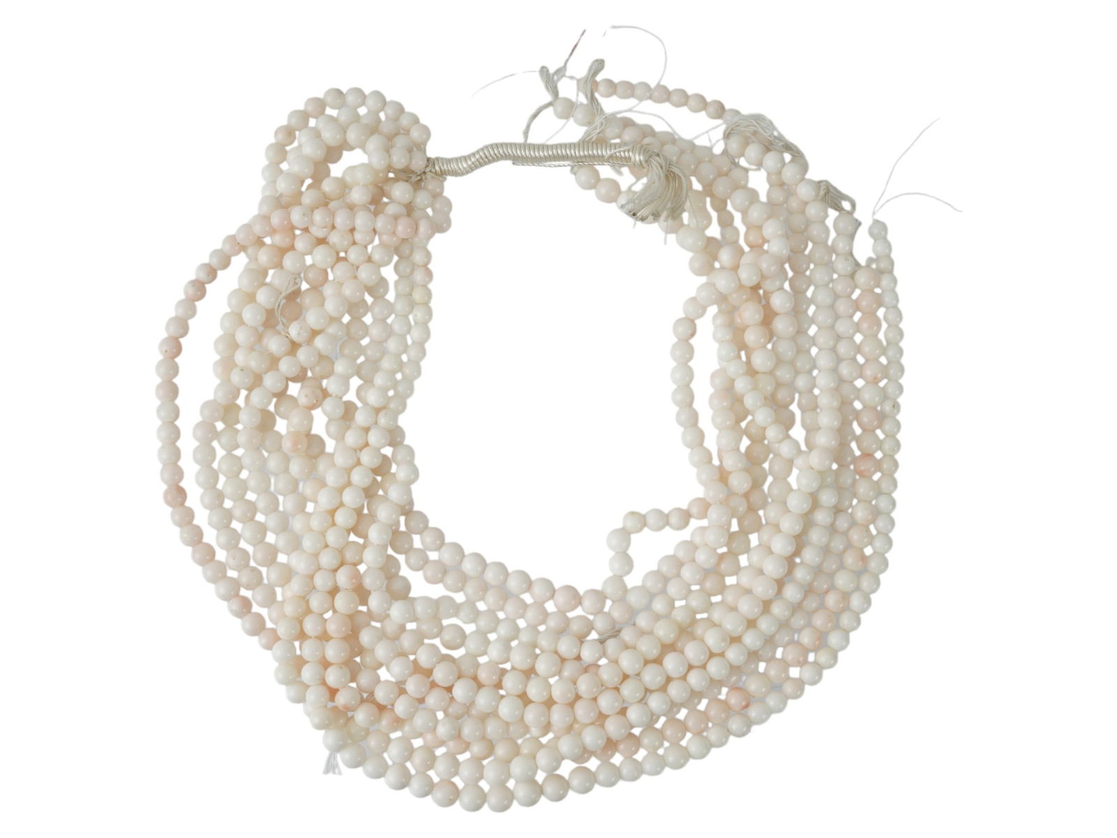 LOT OF BEADED DESIGN GENUINE WHITE CORAL THREADS (1 of 4)