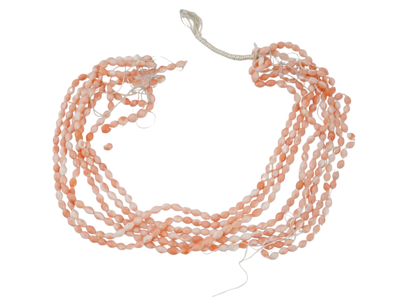 LOT OF BEADED DESIGN GENUINE PINK CORAL THREADS (1 of 3)