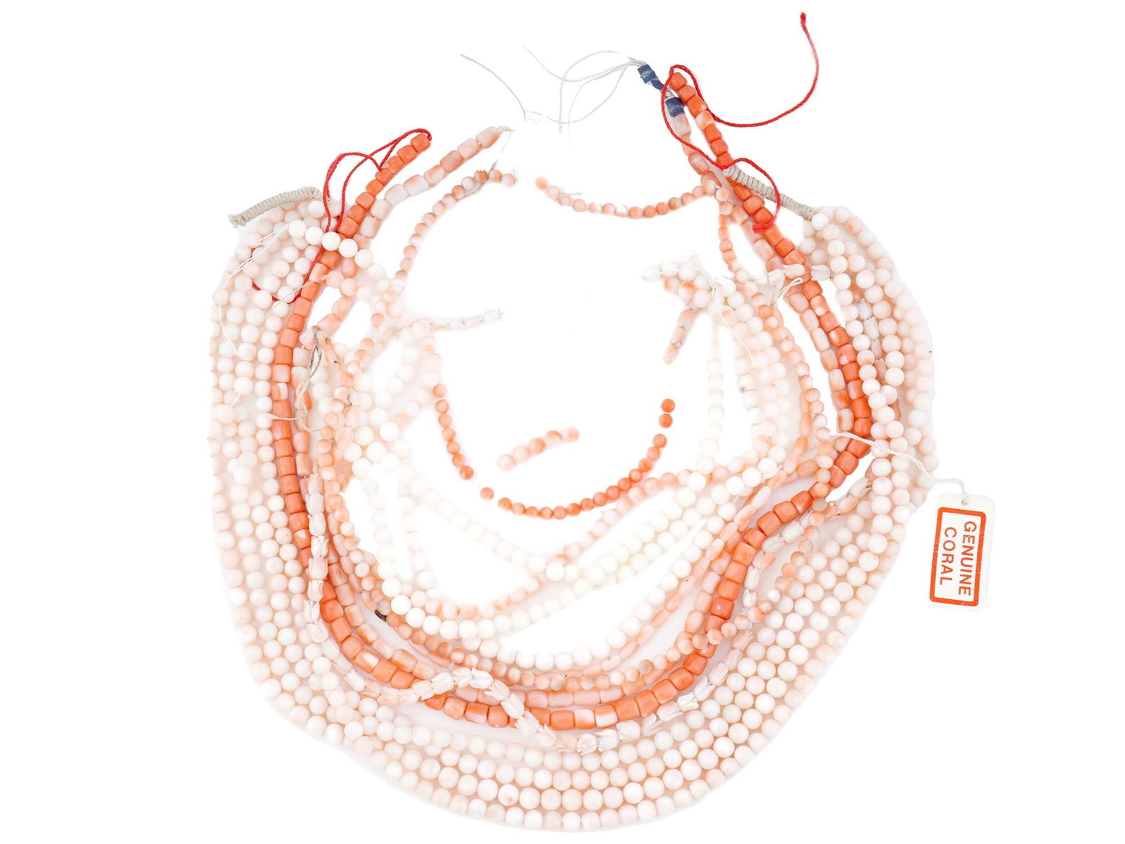 LOT OF VARIOUS BEADED DESIGN GENUINE CORAL NECKLACES (1 of 4)