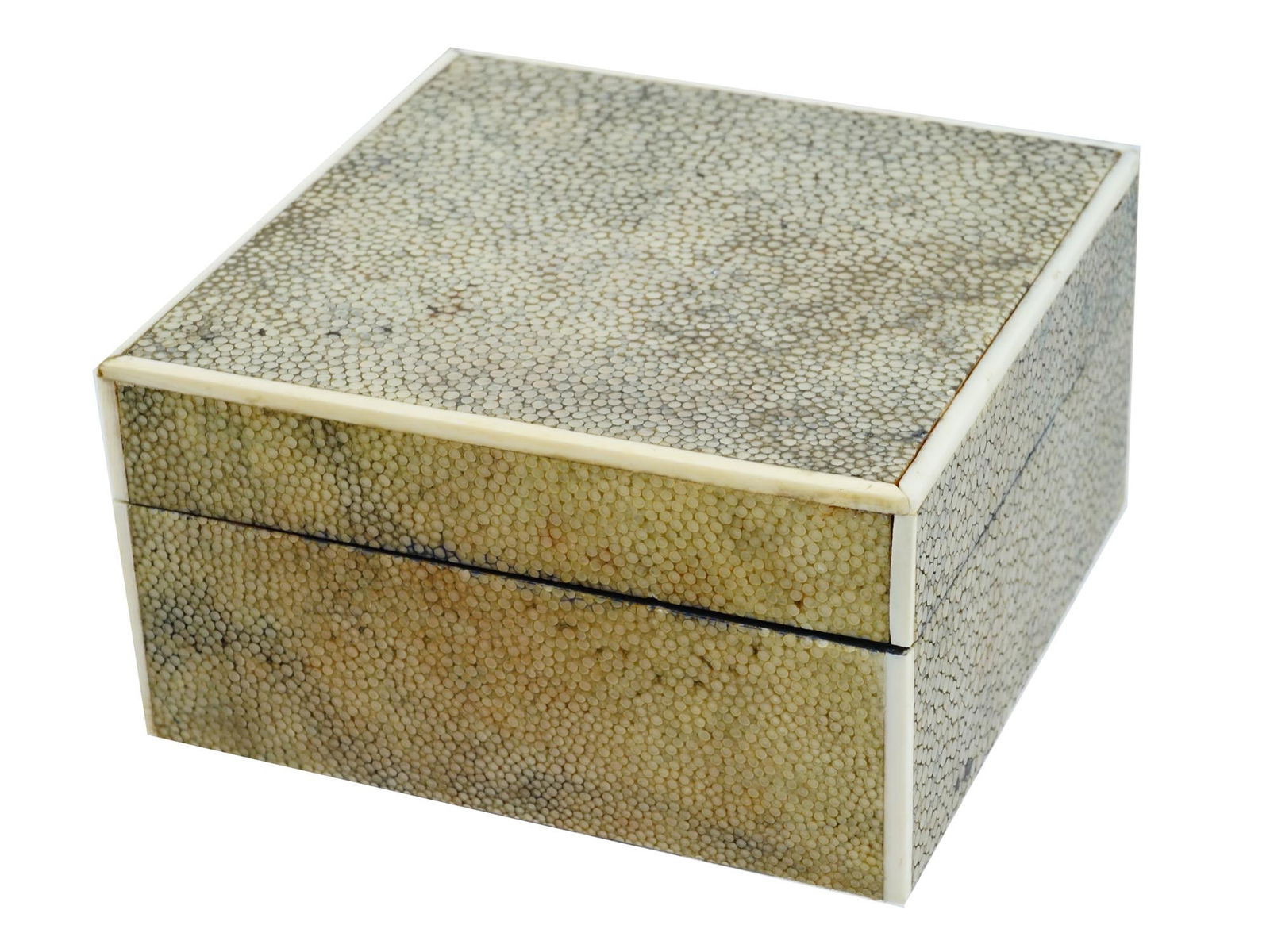VINTAGE ENGLISH SHAGREEN LEATHER TRINKET BOX (1 of 11)