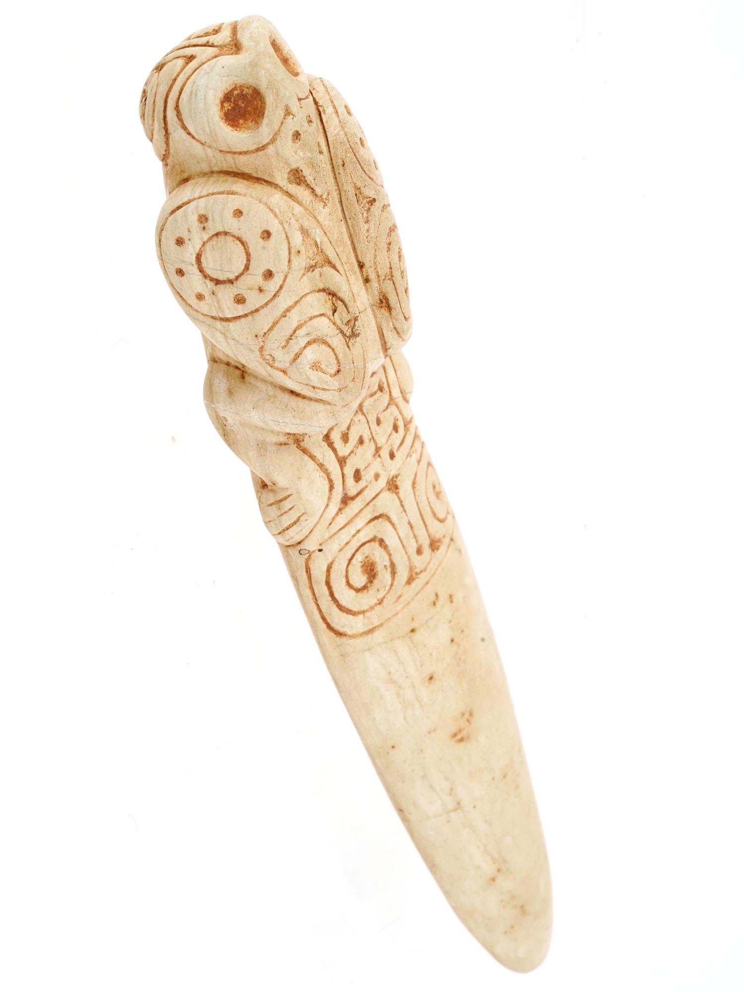 ANCIENT TAINO HAND CARVED RITUAL BIRD SPATULA (1 of 5)