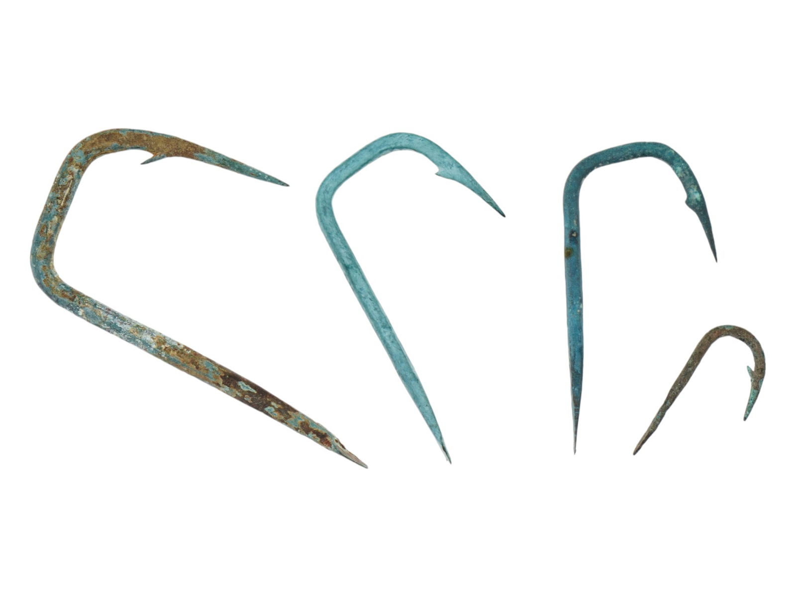 ANCIENT ROMAN BRONZE FISHING HOOKS 100 TO 300 AD (1 of 4)