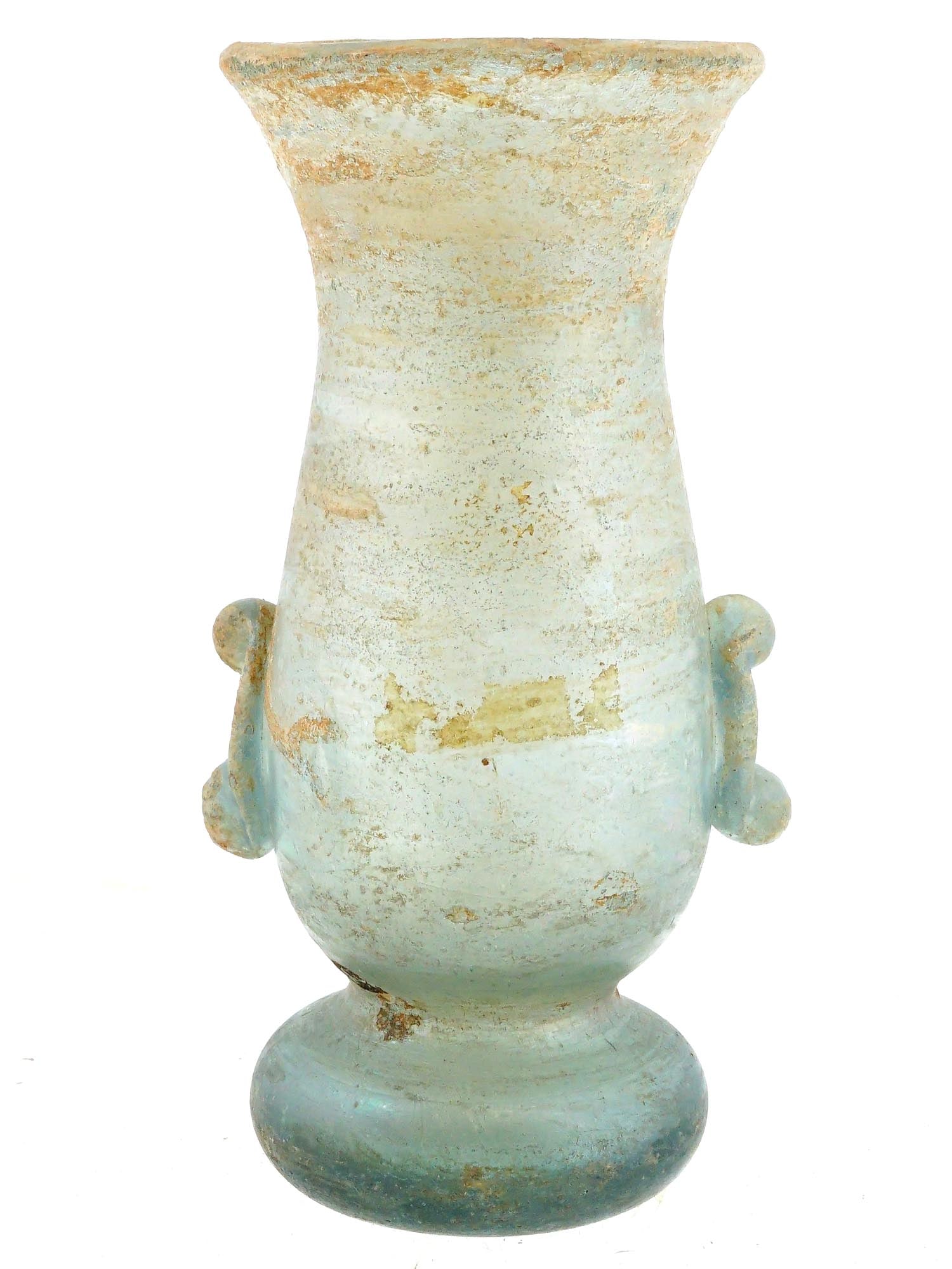 ANCIENT MIDDLE EASTERN ISLAMIC PALE BLUE GLASS VASE (1 of 11)