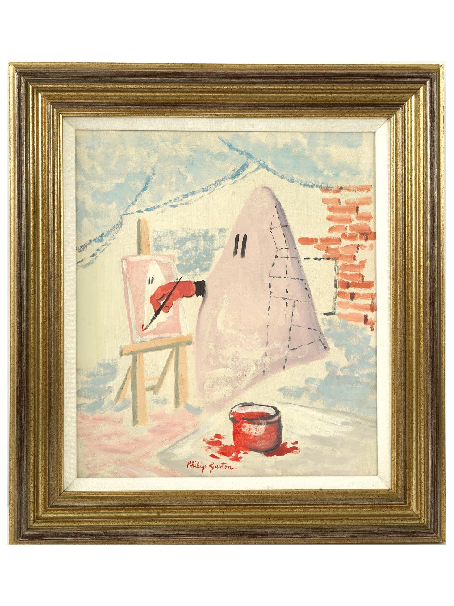 ATTRIBUTED TO PHILIP GUSTON AMERICAN OIL PAINTING (1 of 6)