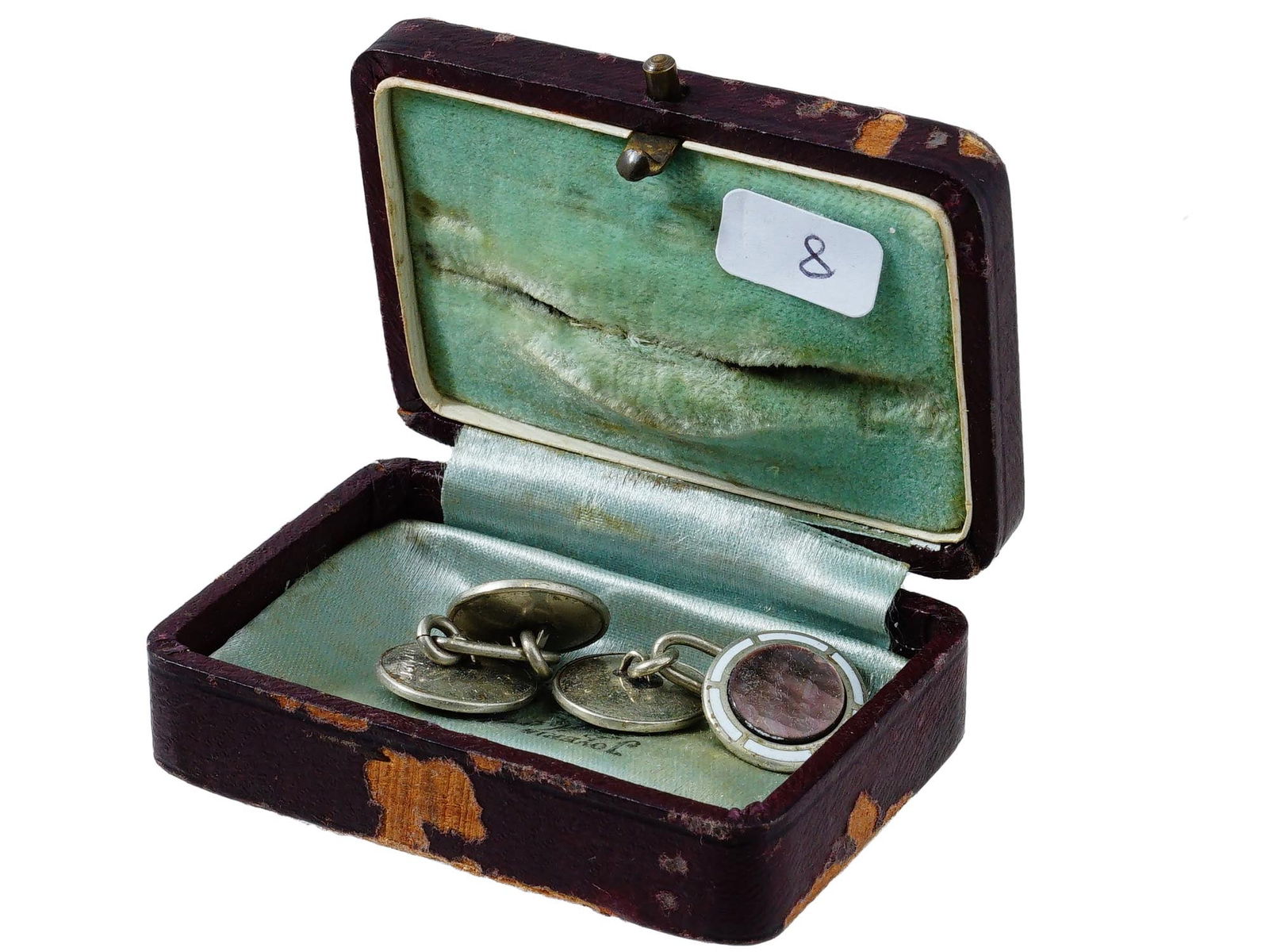 CARTIER PARIS ROUND FORM PEARL CUFFLINKS IN BOX (1 of 10)