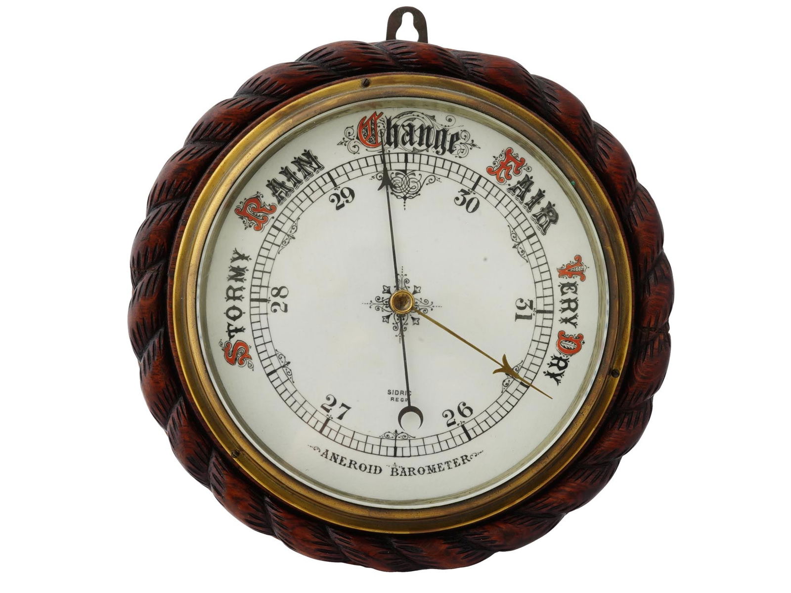 ANTIQUE LATE 19TH C SIDRIC ANEROID BAROMETER (1 of 4)