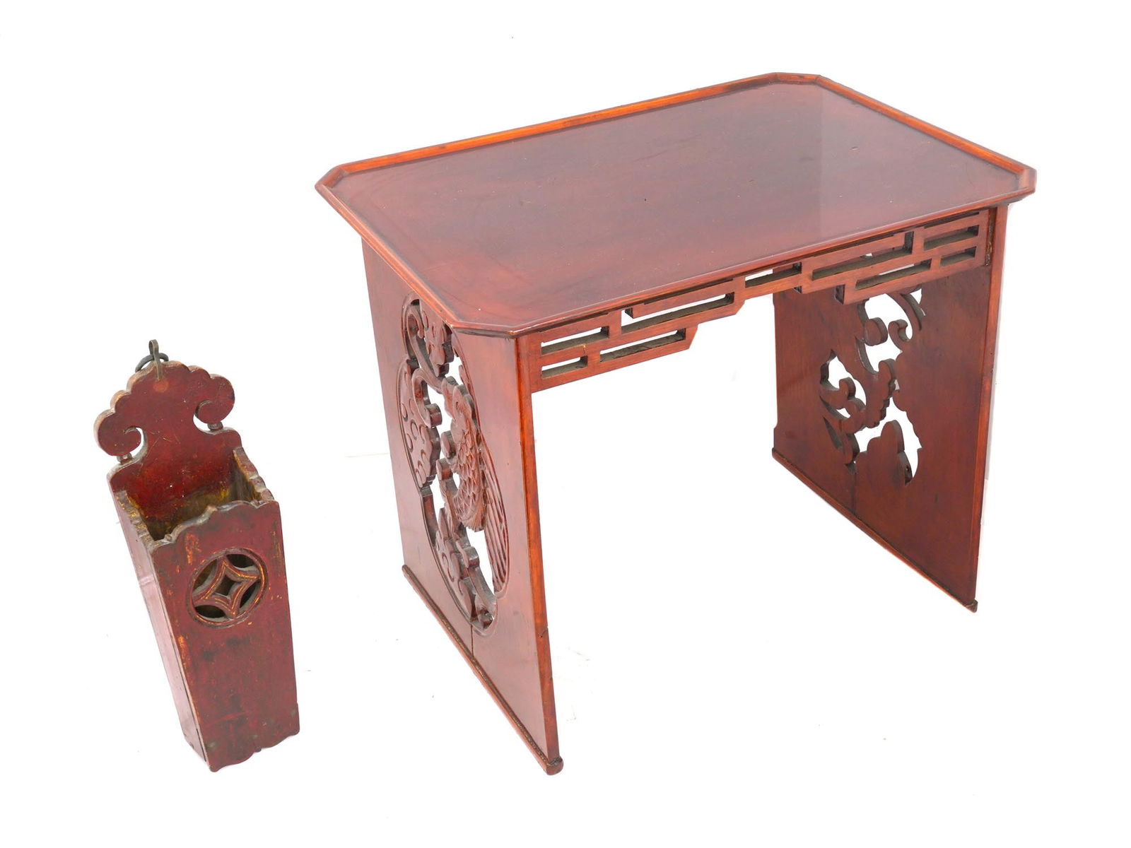 KOREAN WOOD HAEJU TRAY TABLE AND LAQUER LETTER HOLDER (1 of 11)