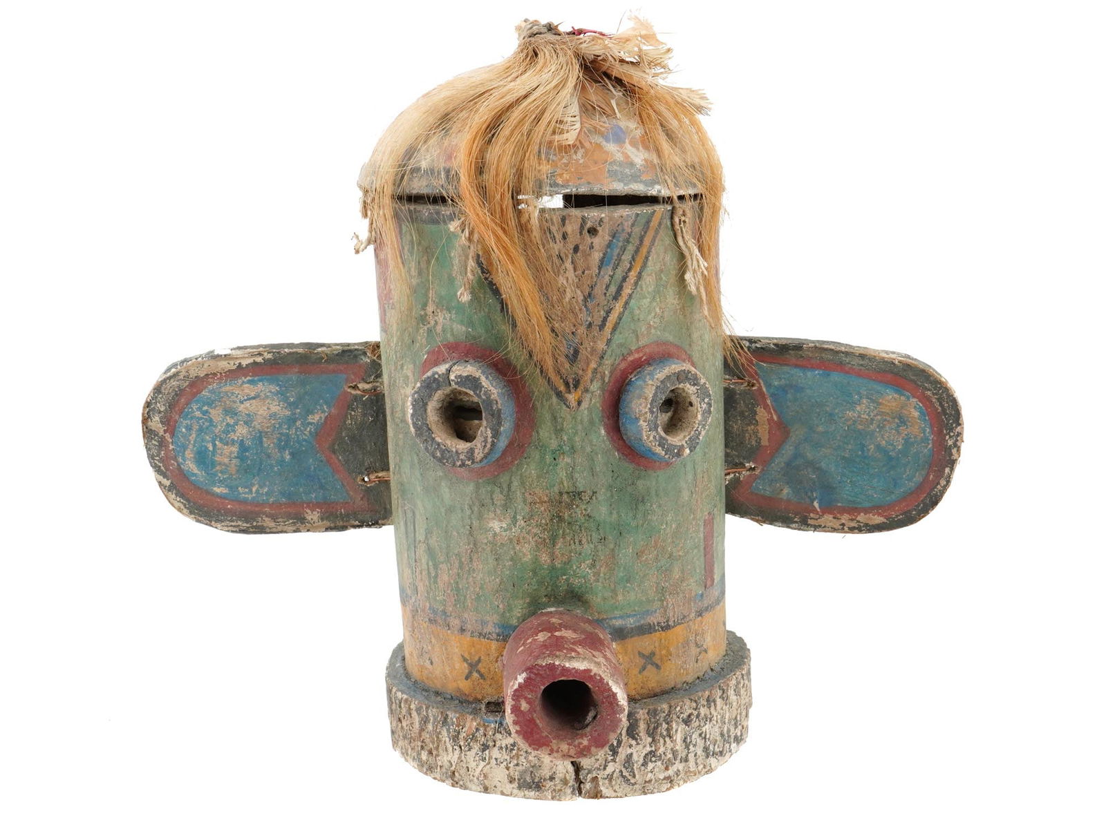 SOUTHWESTERN HAND CARVED WOODEN KACHINA DOLL HEAD (1 of 6)