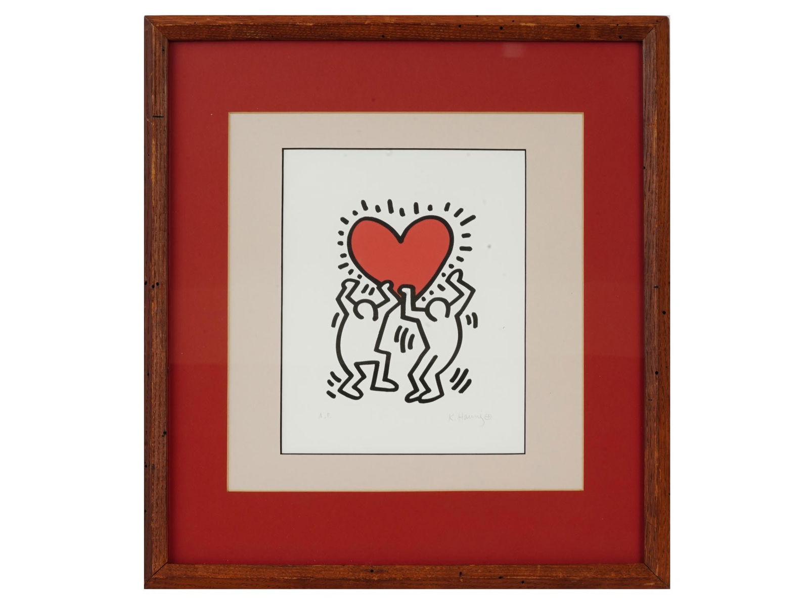 AMERICAN LITHOGRAPH LOVE BY KEITH ALLEN HARING SIGNED (1 of 5)