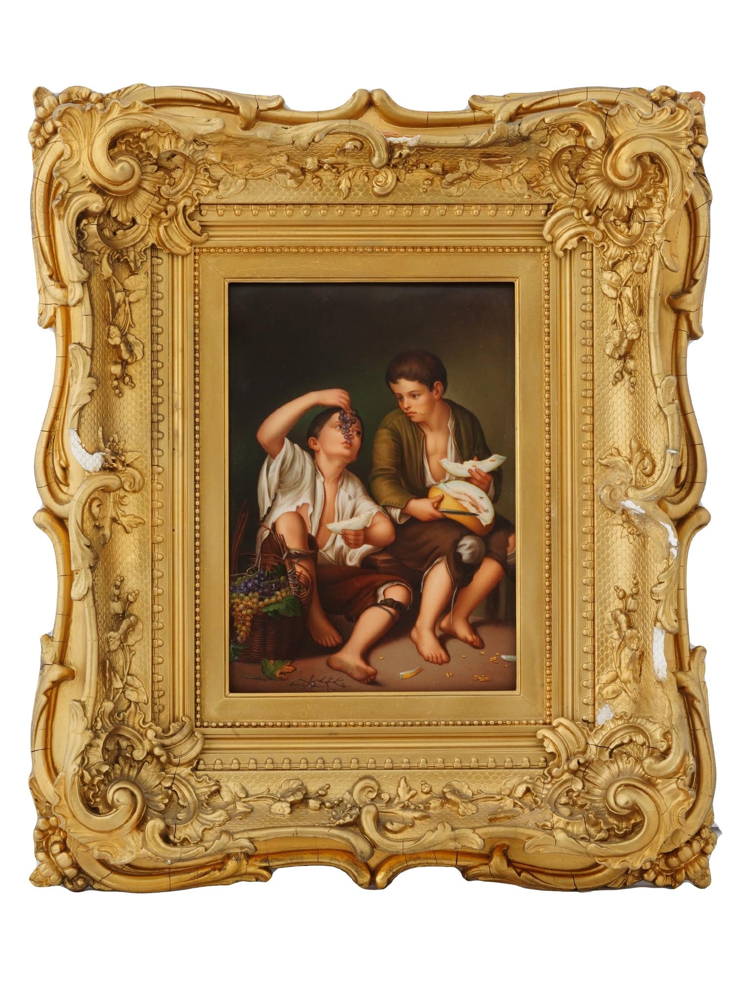 ANTIQUE BERLIN KPM PORCELAIN PLAQUE AFTER MURILLO (1 of 7)