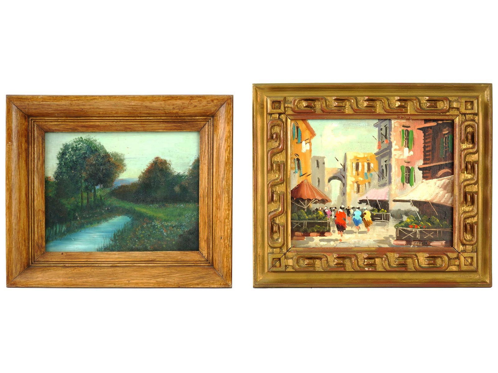 TWO EUROPEAN SCHOOL OIL LANDSCAPE PAINTINGS (1 of 7)