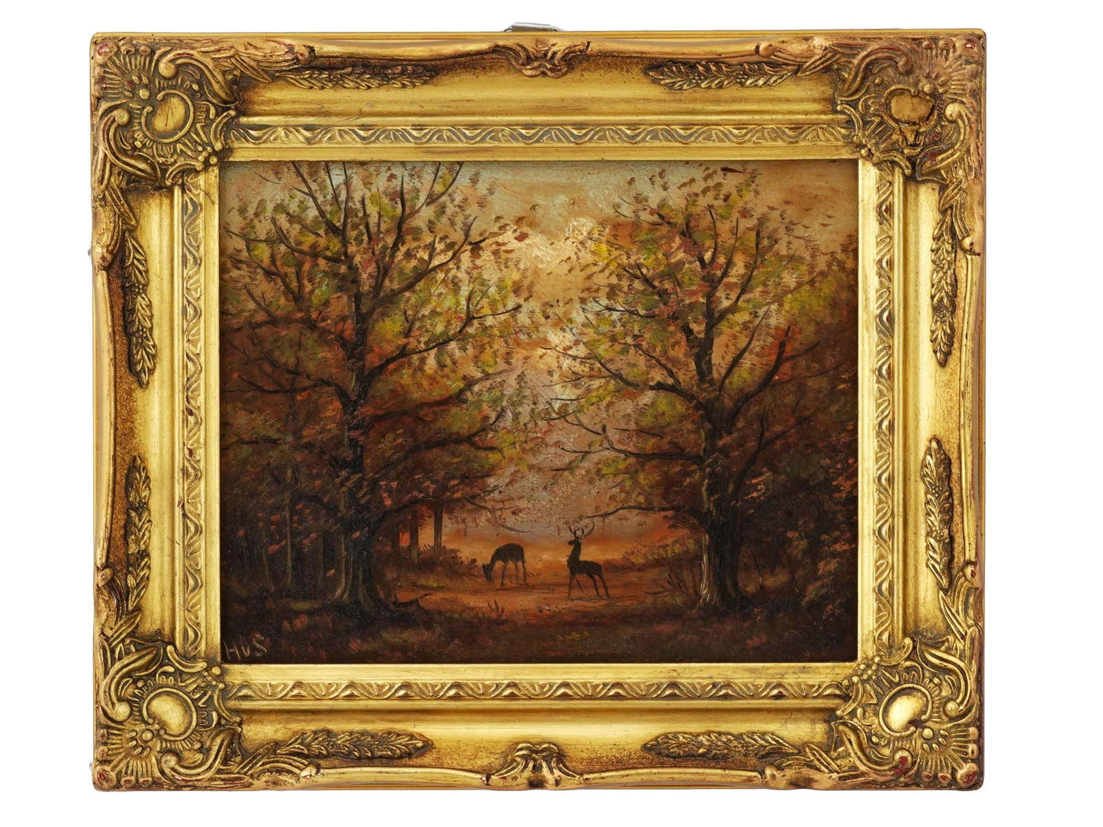 MID CENT FOREST LANDSCAPE OIL PAINTING SIGNED (1 of 4)