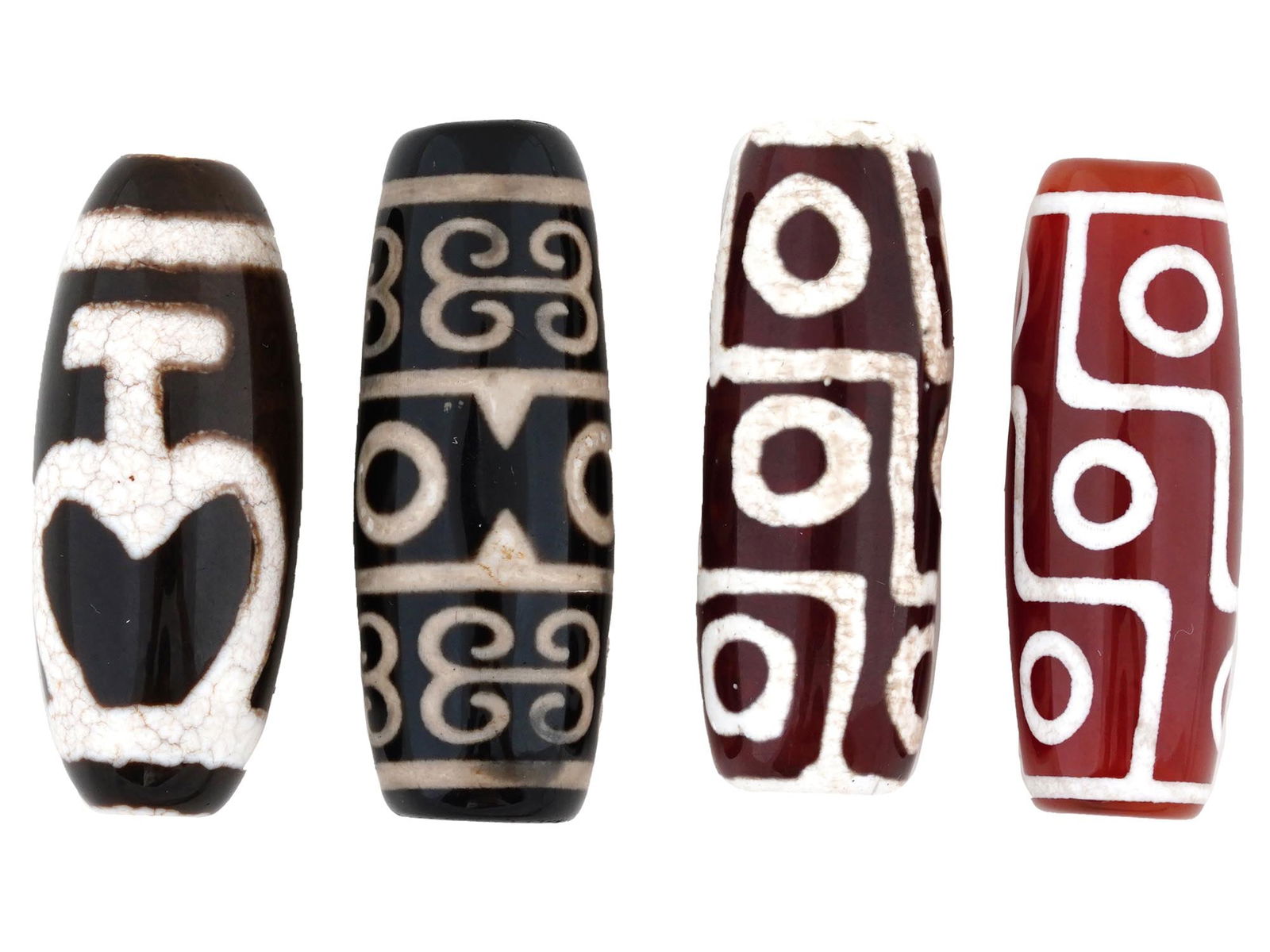 TIBETAN HAND CARVED AGATE DZI BEADS (1 of 3)