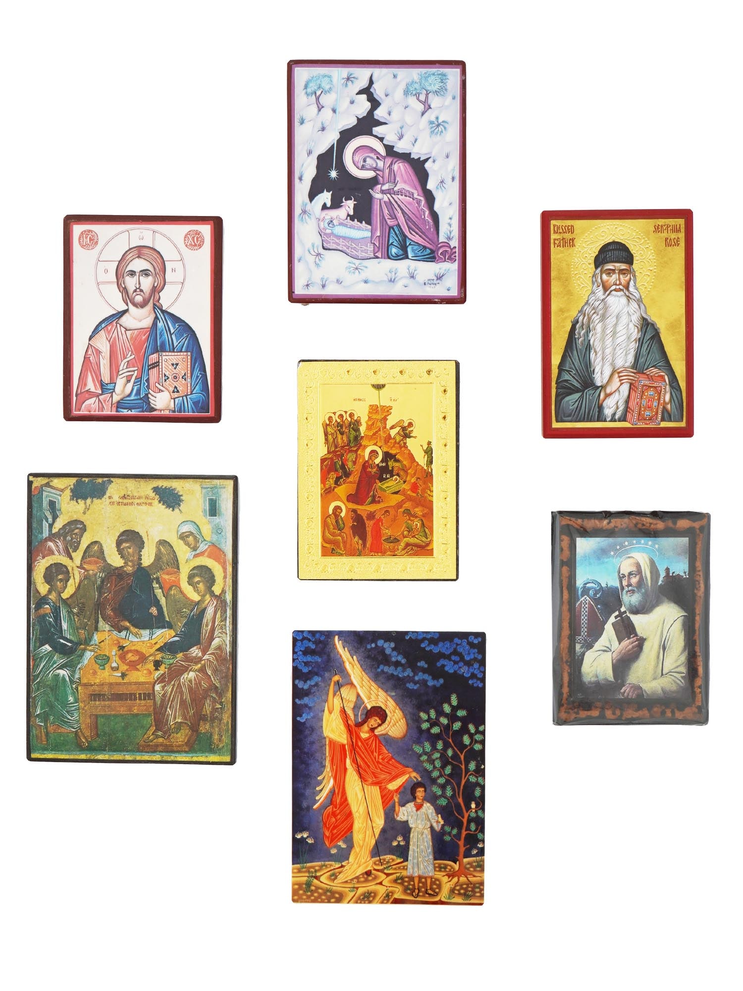 GROUP OF 7 VINTAGE ORTHODOX CHRISTIAN ICONS (1 of 8)