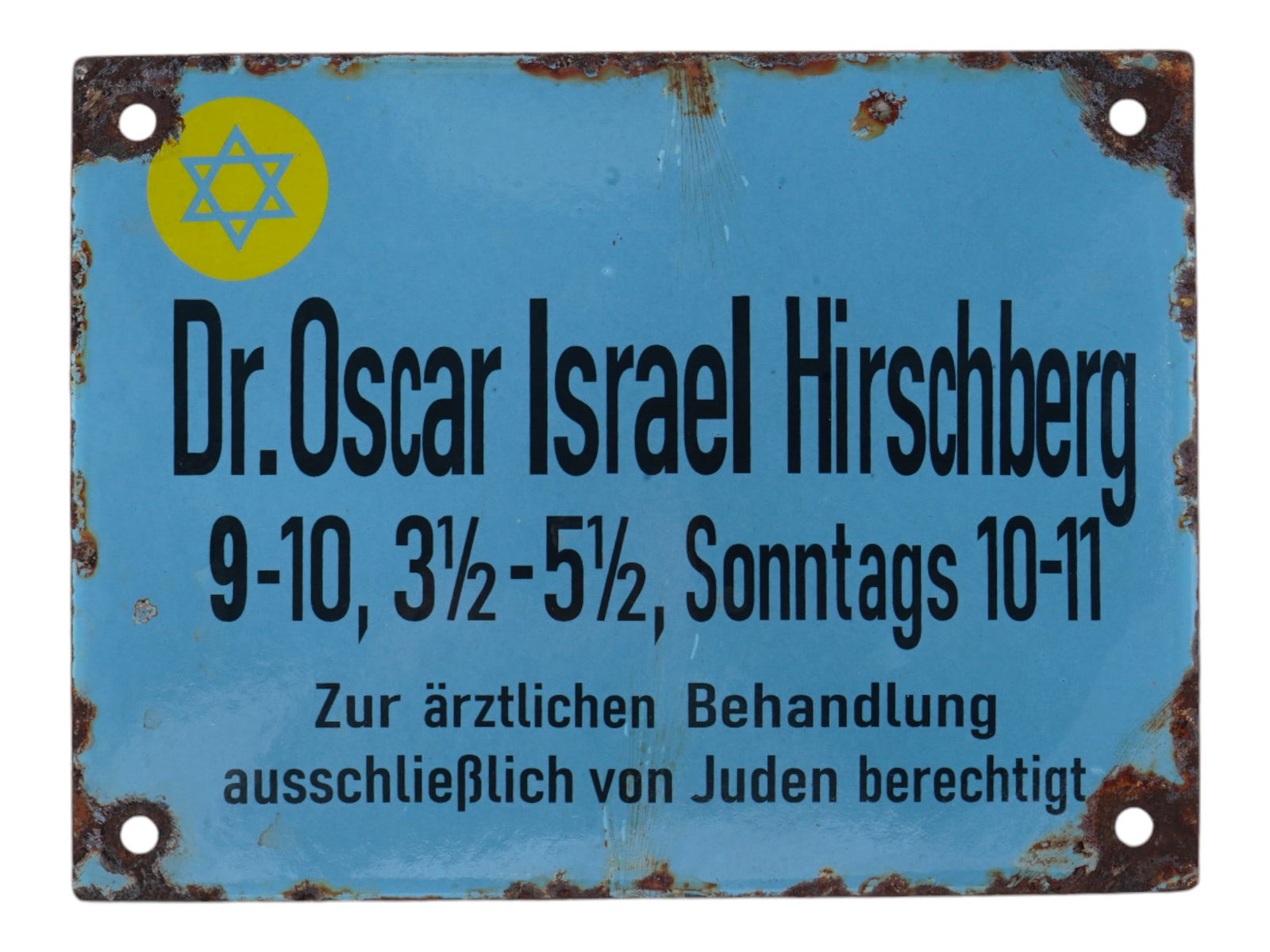 WWII TYPE GERMAN WARSAW GHETTO DOCTOR STREET SIGN (1 of 2)