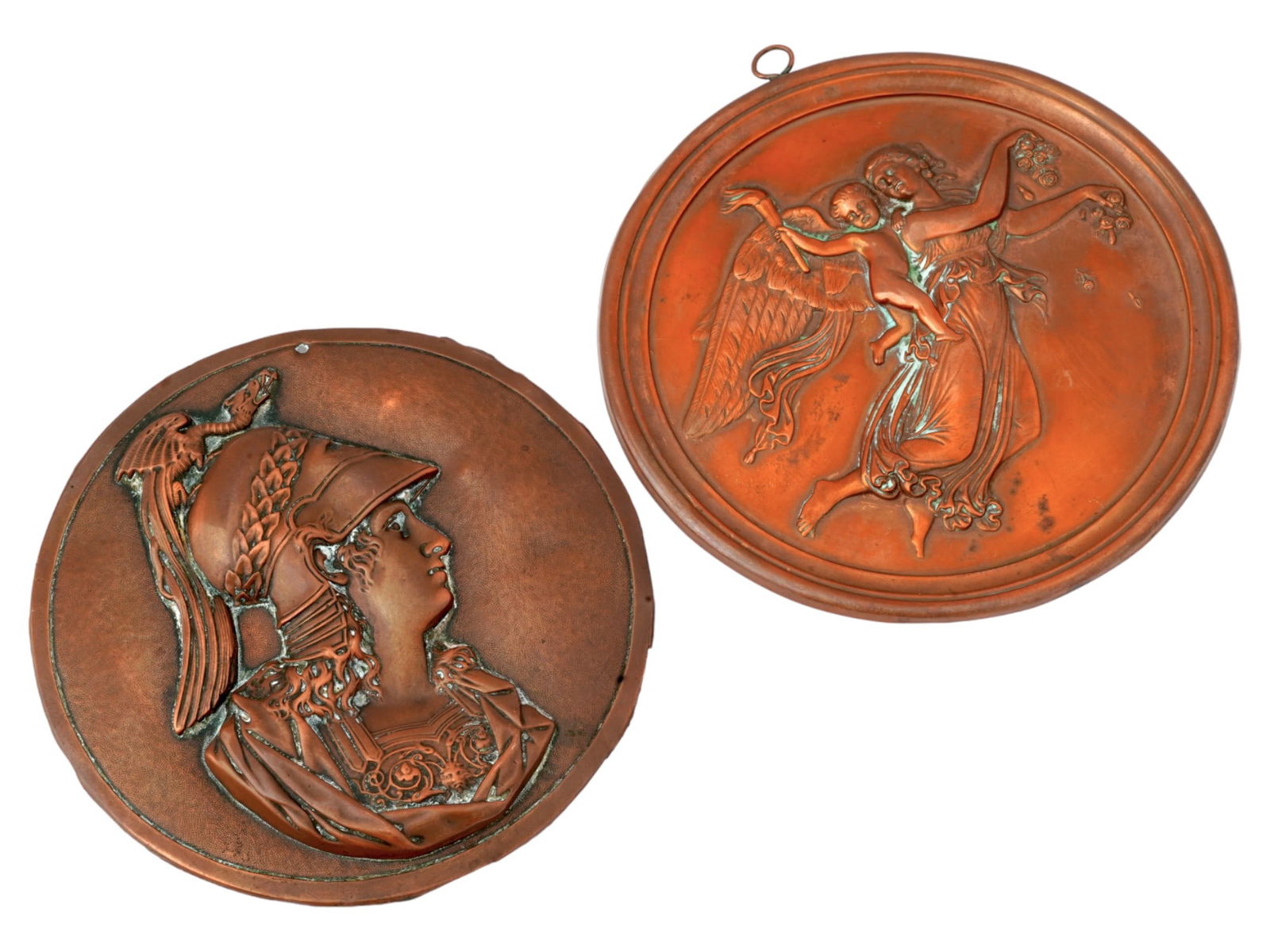 ANTIQUE ROMAN STYLE EMBOSSED WALL PLAQUES WITH FIGURES (1 of 5)