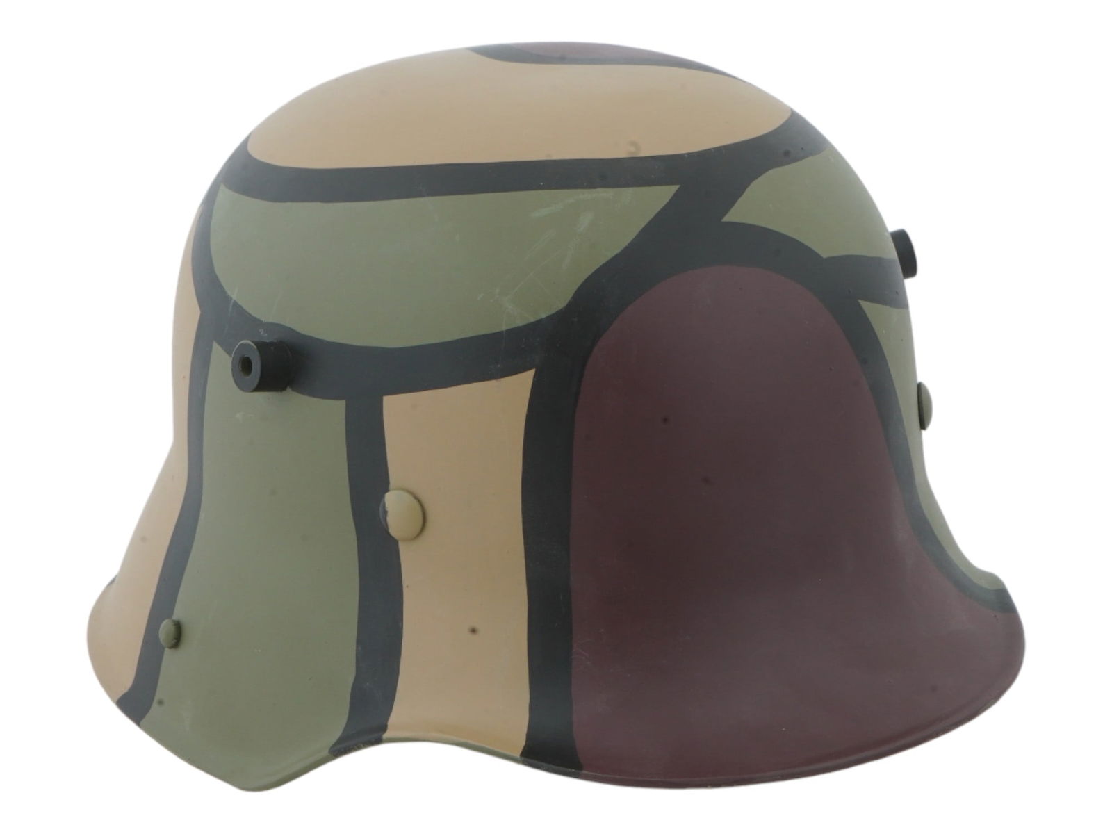 WWI TYPE IMPERIAL GERMAN M18 CAMOUFLAGE HELMET (1 of 6)