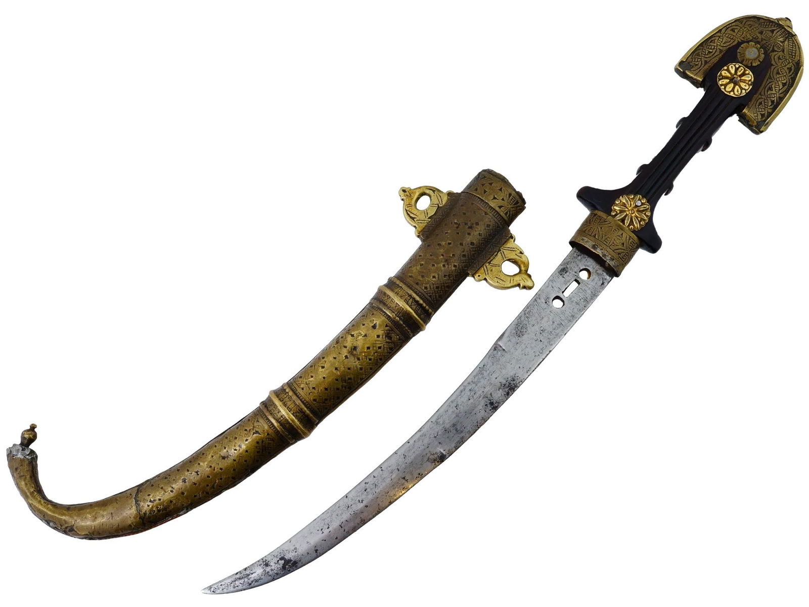 NORTH AFRICAN ALGERIAN ARAB JAMBIYA DAGGER C 1890 (1 of 8)