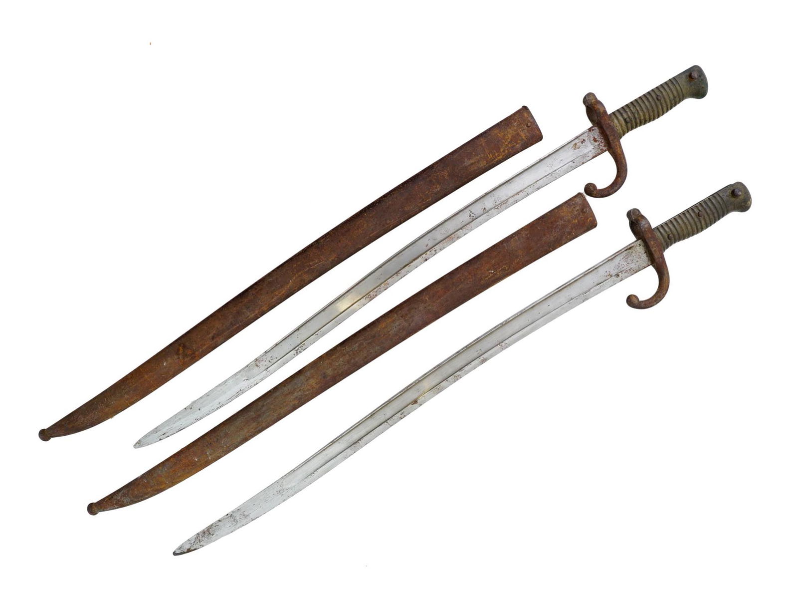 ANTIQUE LATE 19TH C FRENCH SWORDS WITH SCABBARDS (1 of 8)