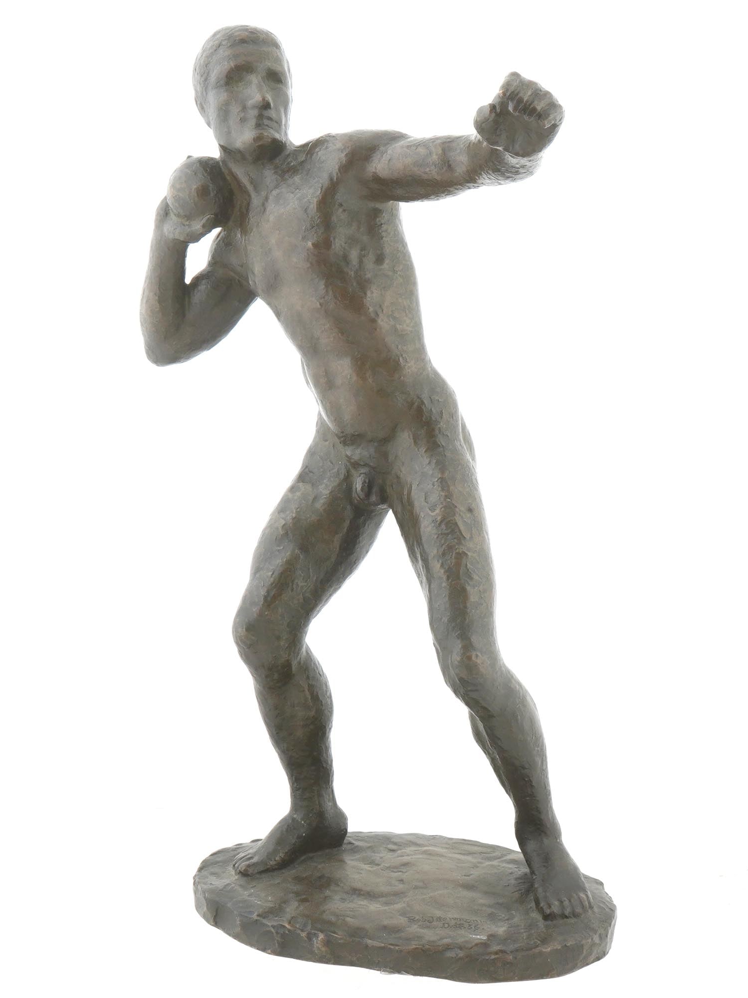 ATHLETE PATINATED BRONZE FIGURE BY ROB J HERMANN (1 of 9)