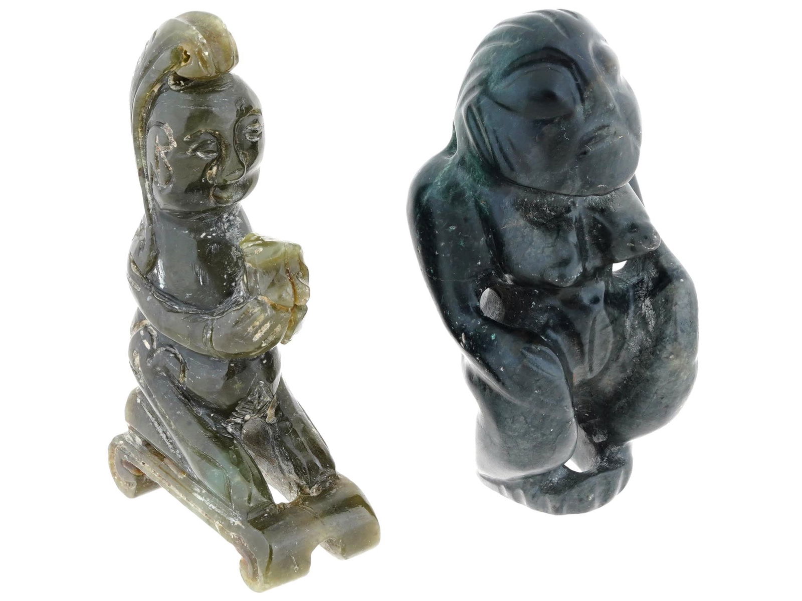 ANCIENT PRE COLUMBIAN MAYAN TIKI STYLE JADE FIGURINES (1 of 7)