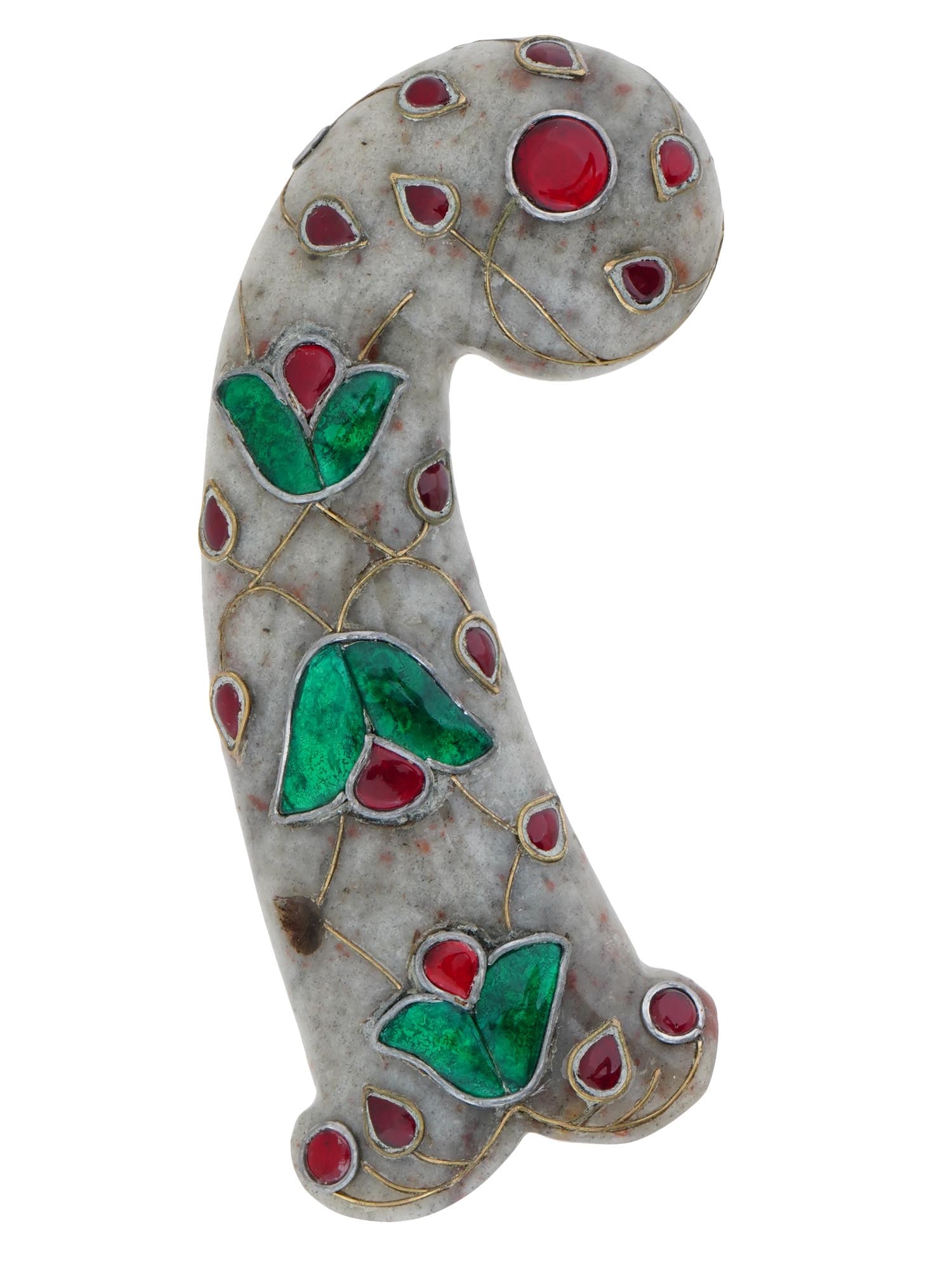 INDO PERSIAN MUGHAL MANNER CARVED JADE DAGGER HANDLE (1 of 3)