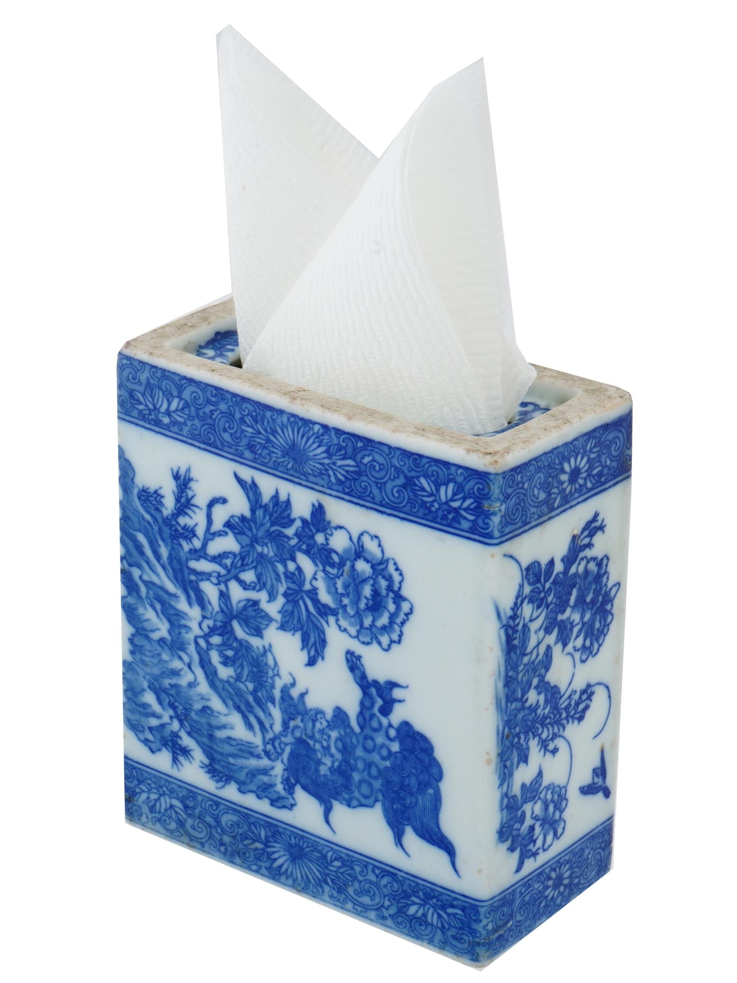 CHINESE BLUE AND WHITE PORCELAIN NAPKIN HOLDER (1 of 7)