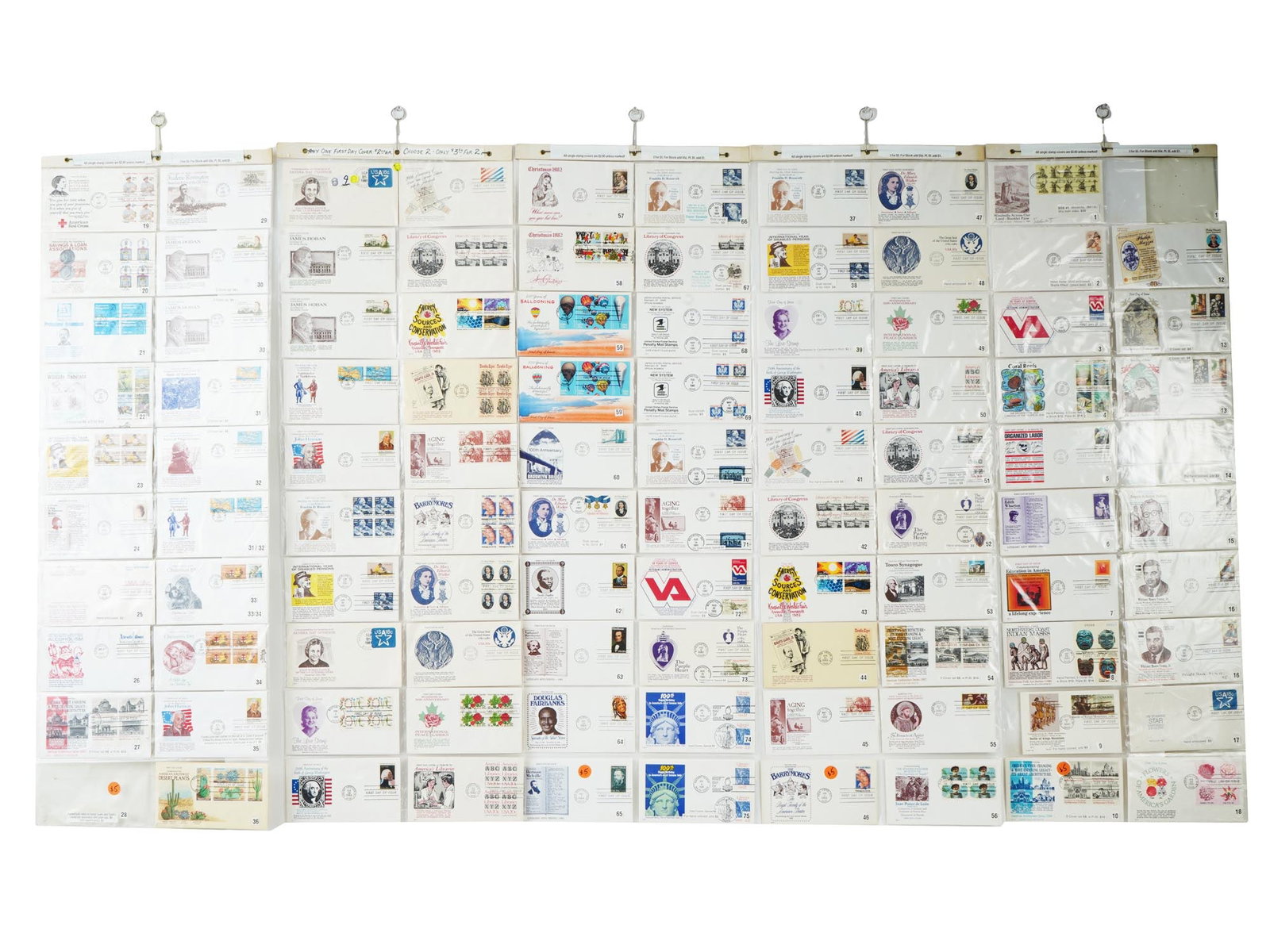AMERICAN FIRST DAY OF ISSUE ENVELOPES 1981 TO 1986: A large collection of American First Day of Issue envelopes, 1981 to 1986. The collection includes American first day of issue envelopes of various themes, packaged in classeur bags. Collectible Ameri