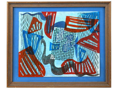 ATTR TO SAM GILLIAM AMERICAN ABSTRACT OIL PAINTING: Attributed to Sam Gilliam, Jr., American, 1933 to 2022, oil painting on board depicting an abstract expressionist composition, 1980. Signed upper right. Additionally signed, on the backside. Framed. S
