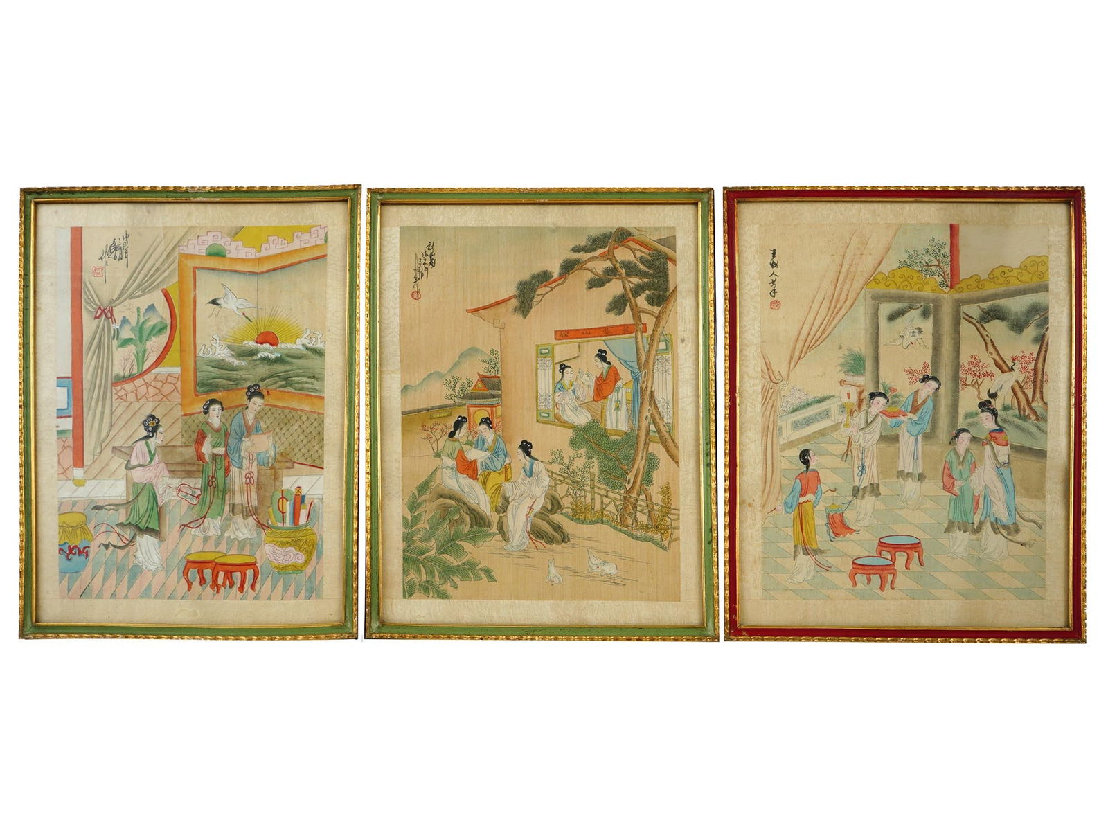 LIN ZE QING DYNASTY MANNER CHINESE PAINTINGS ON SILK (1 of 8)