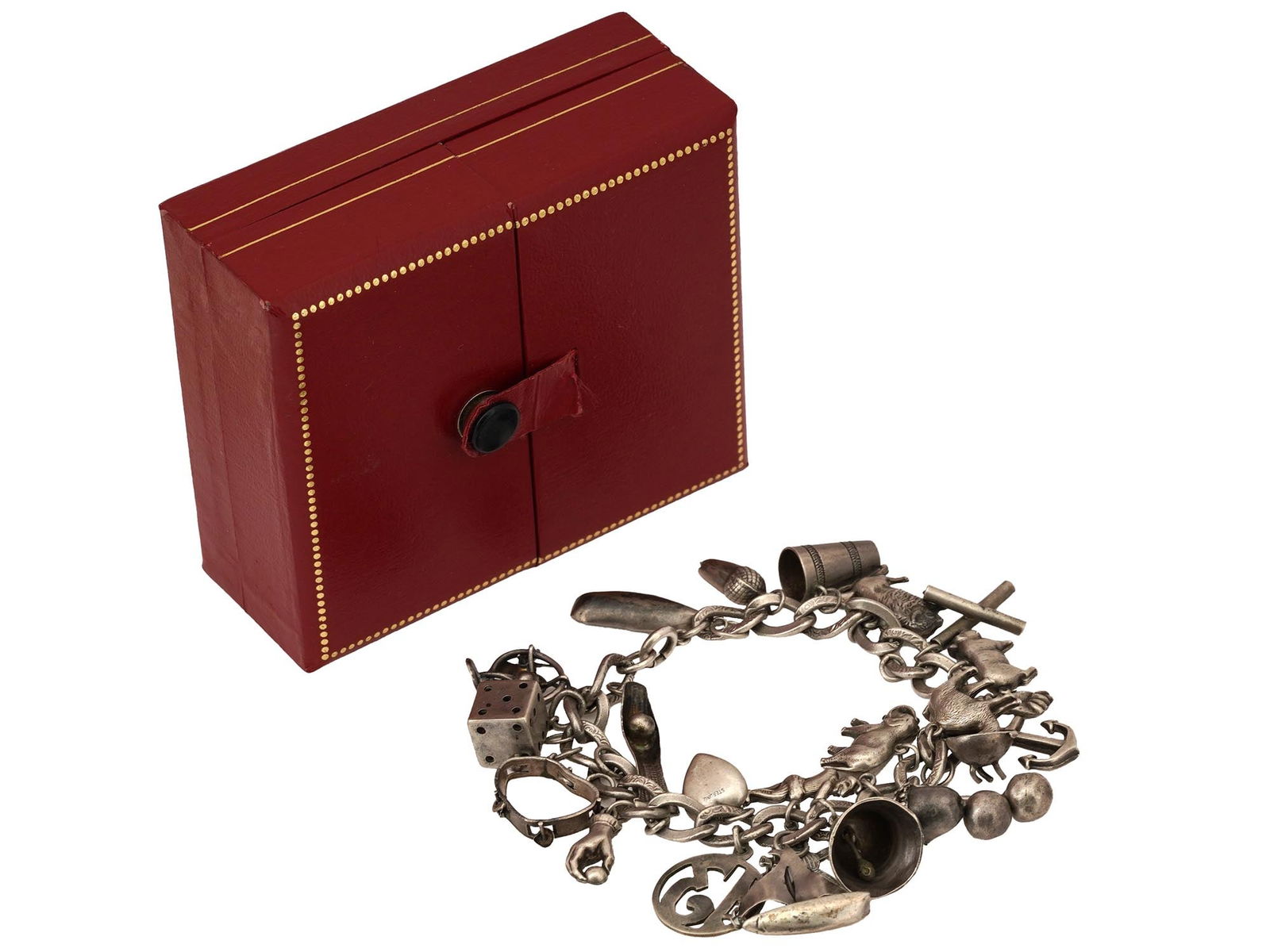 VINTAGE STERLING SILVER CHARM BRACELET (1 of 7)