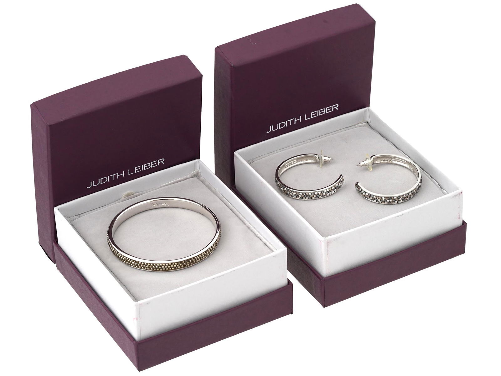 JUDITH LEIBER PAPARAZZI BRACELET AND HOOP EARRINGS (1 of 6)