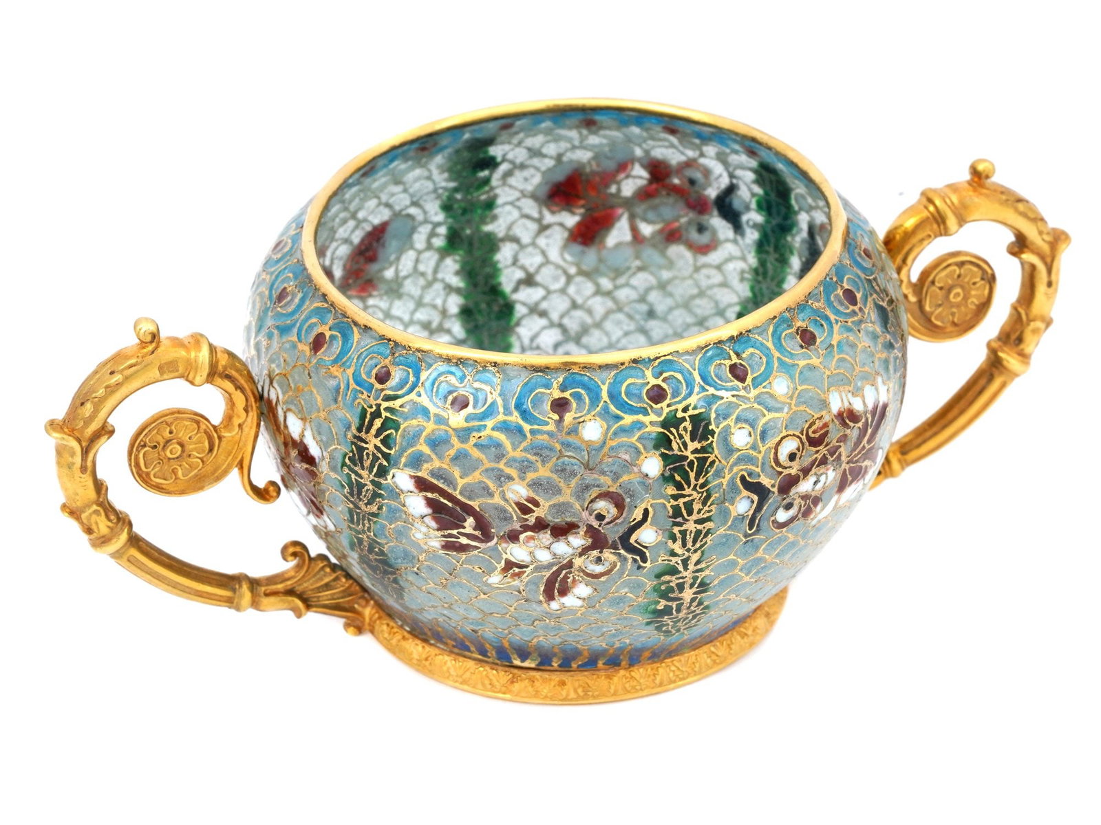 RUSSIAN GILT SILVER PLIQUE A JOUR MINIATURE VASE (1 of 9)