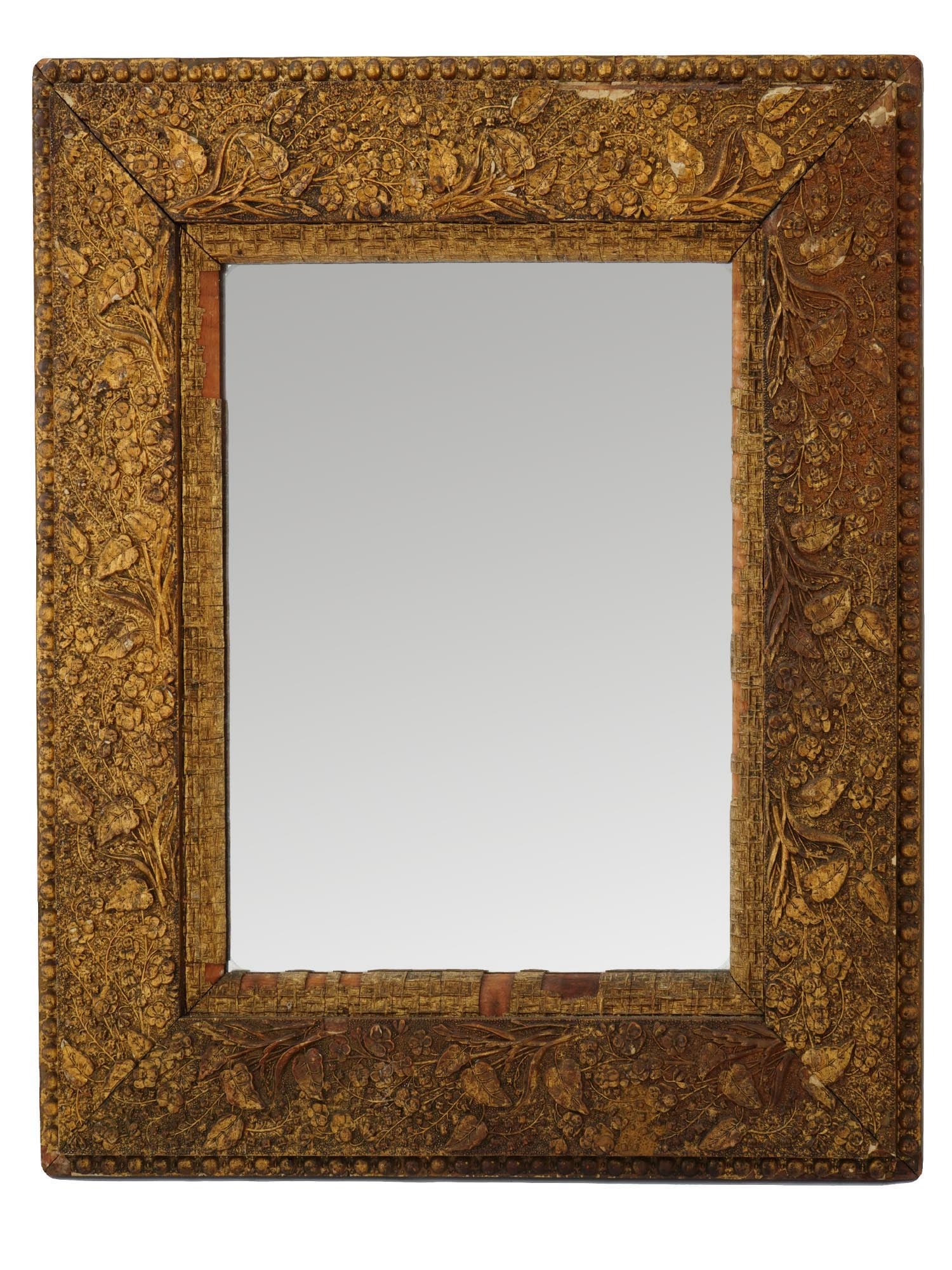 WALL MIRROR IN AN ANTIQUE ORNATE GILT WOOD FRAME (1 of 4)