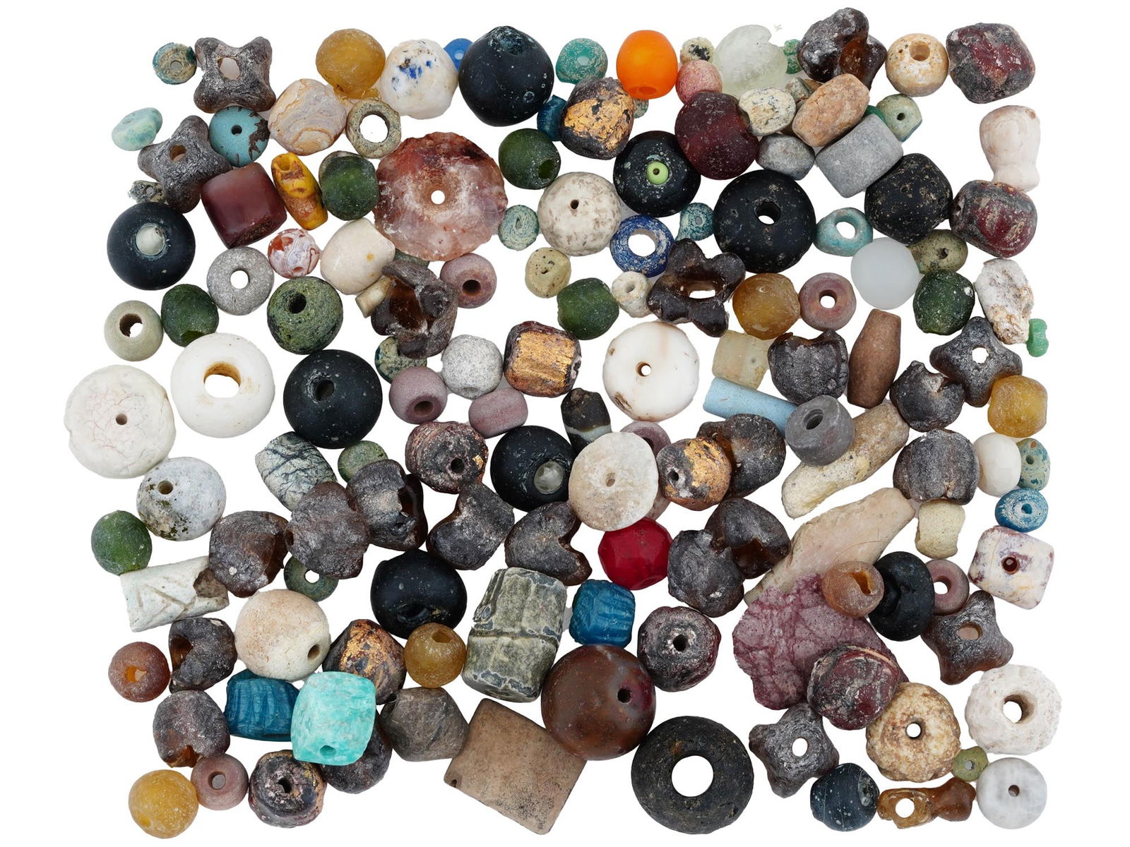 ANCIENT GLASS AND STONE BEADS CA 500 BC TO 500 AD (1 of 4)
