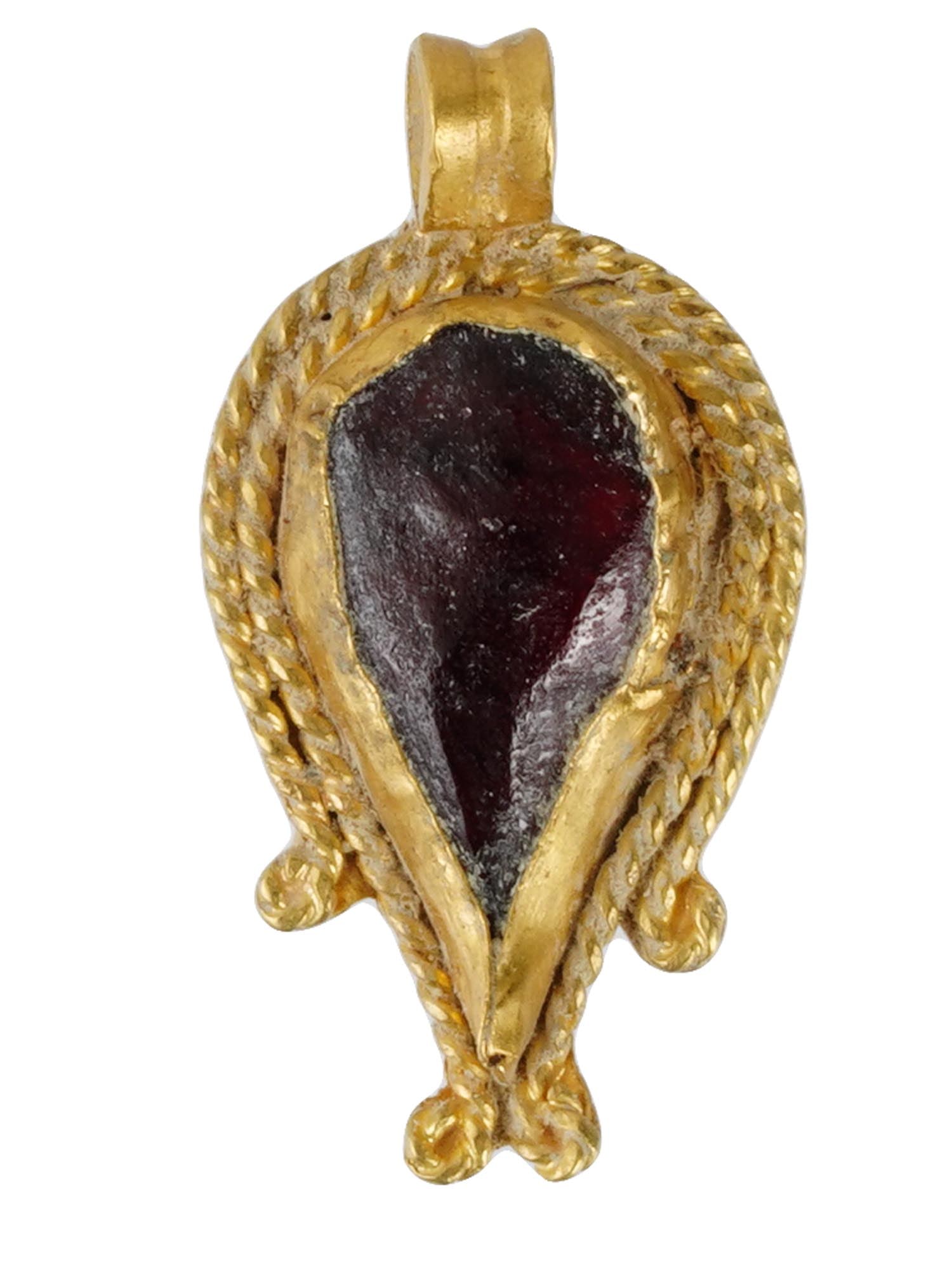 ANCIENT HELLENISTIC GOLD GARNET PENDANT 200 BC (1 of 4)