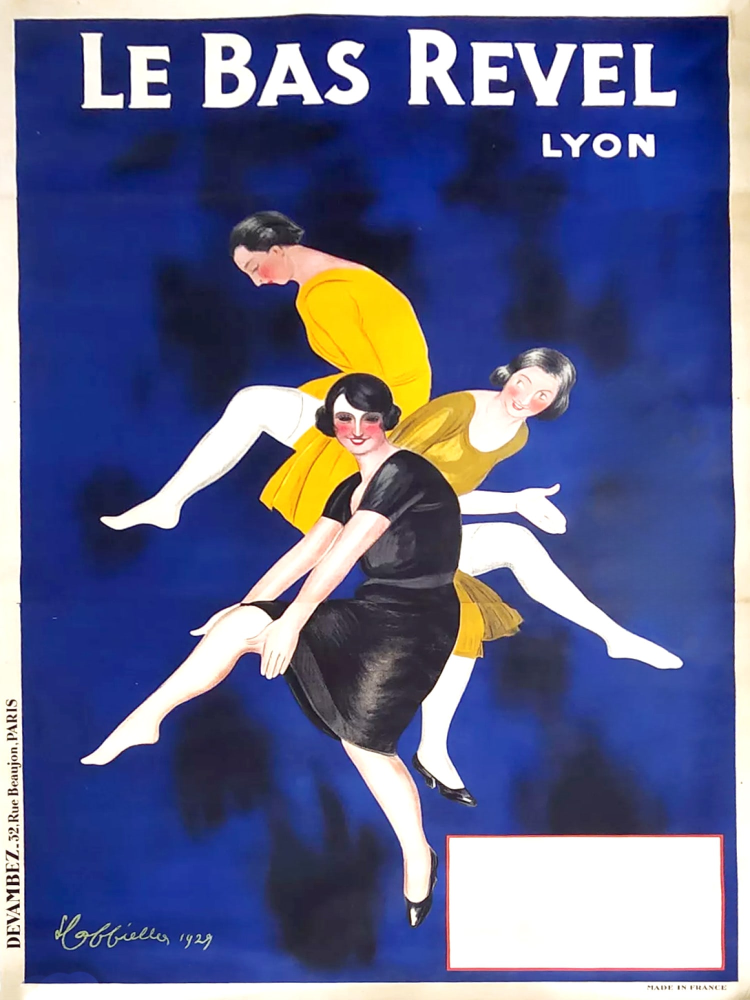 CAPPIELLO ORIGINAL HUGE LE BAS REVEL POSTER 1929 ON LINEN (1 of 5)