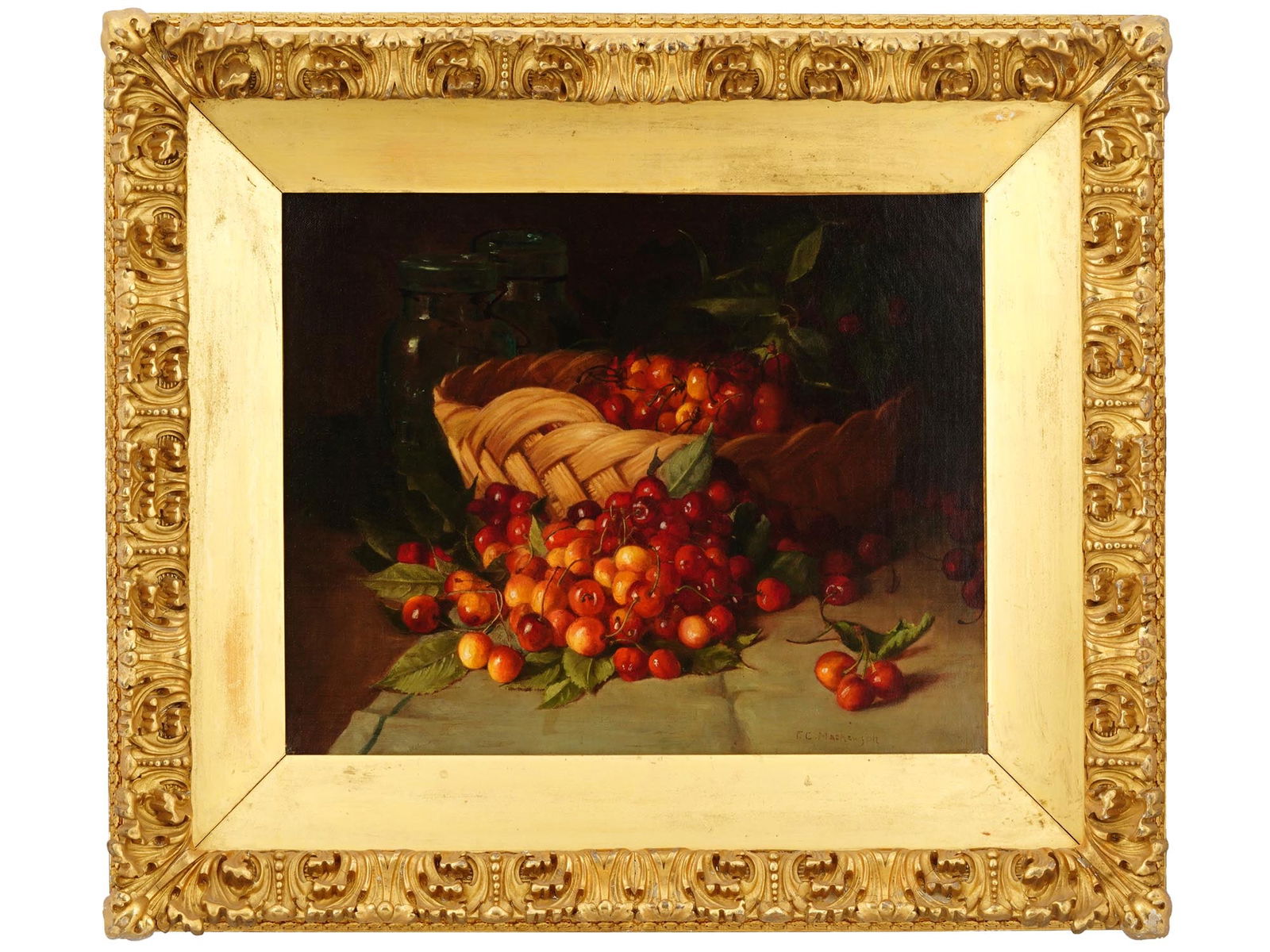 ANTIQUE AMERICAN OIL PAINTING BY FRANK MATHEWSON (1 of 5)