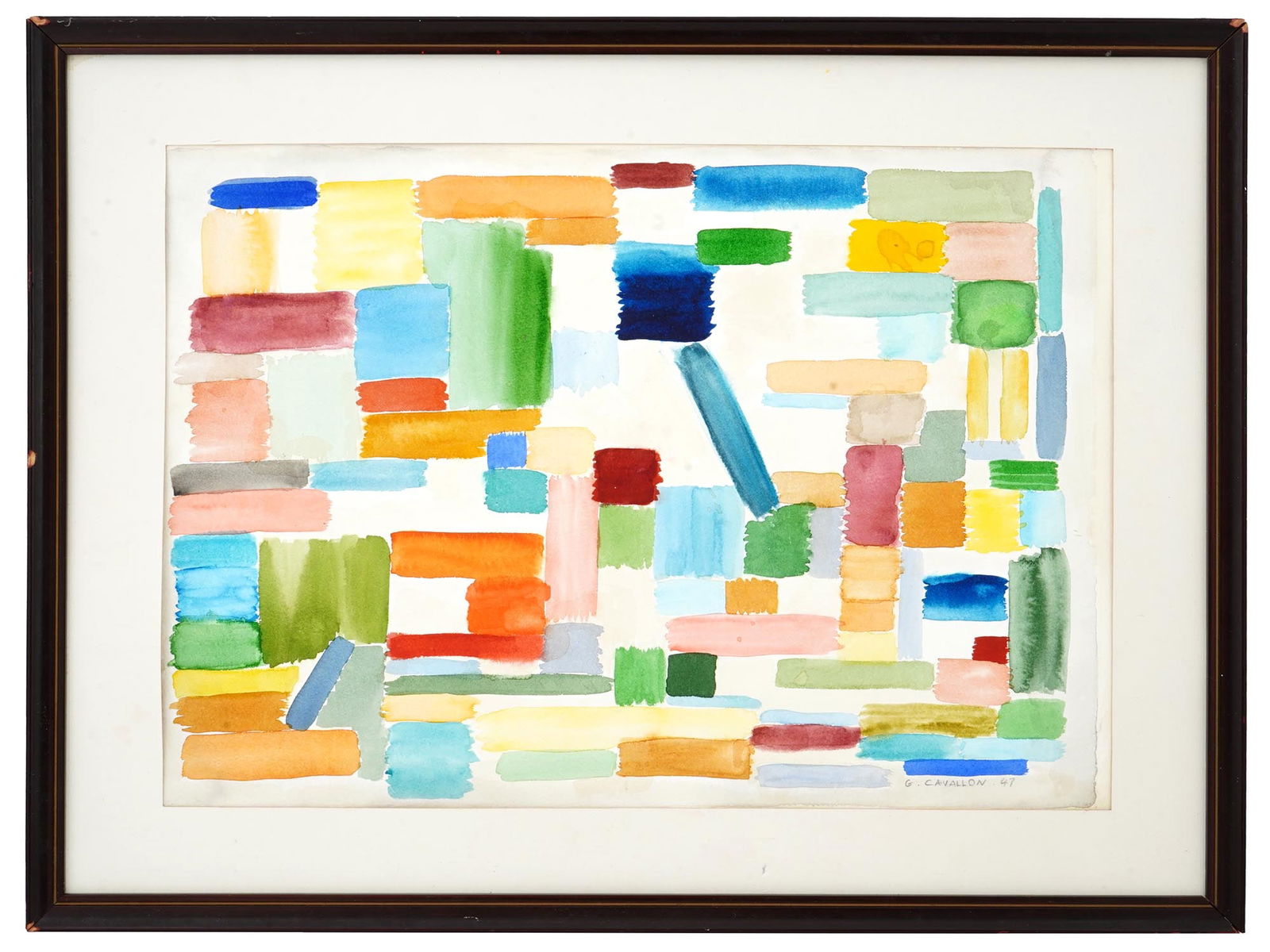 SIGNED GIORGIO CAVALLON ABSTRACT GEOMETRIC PAINTING (1 of 7)