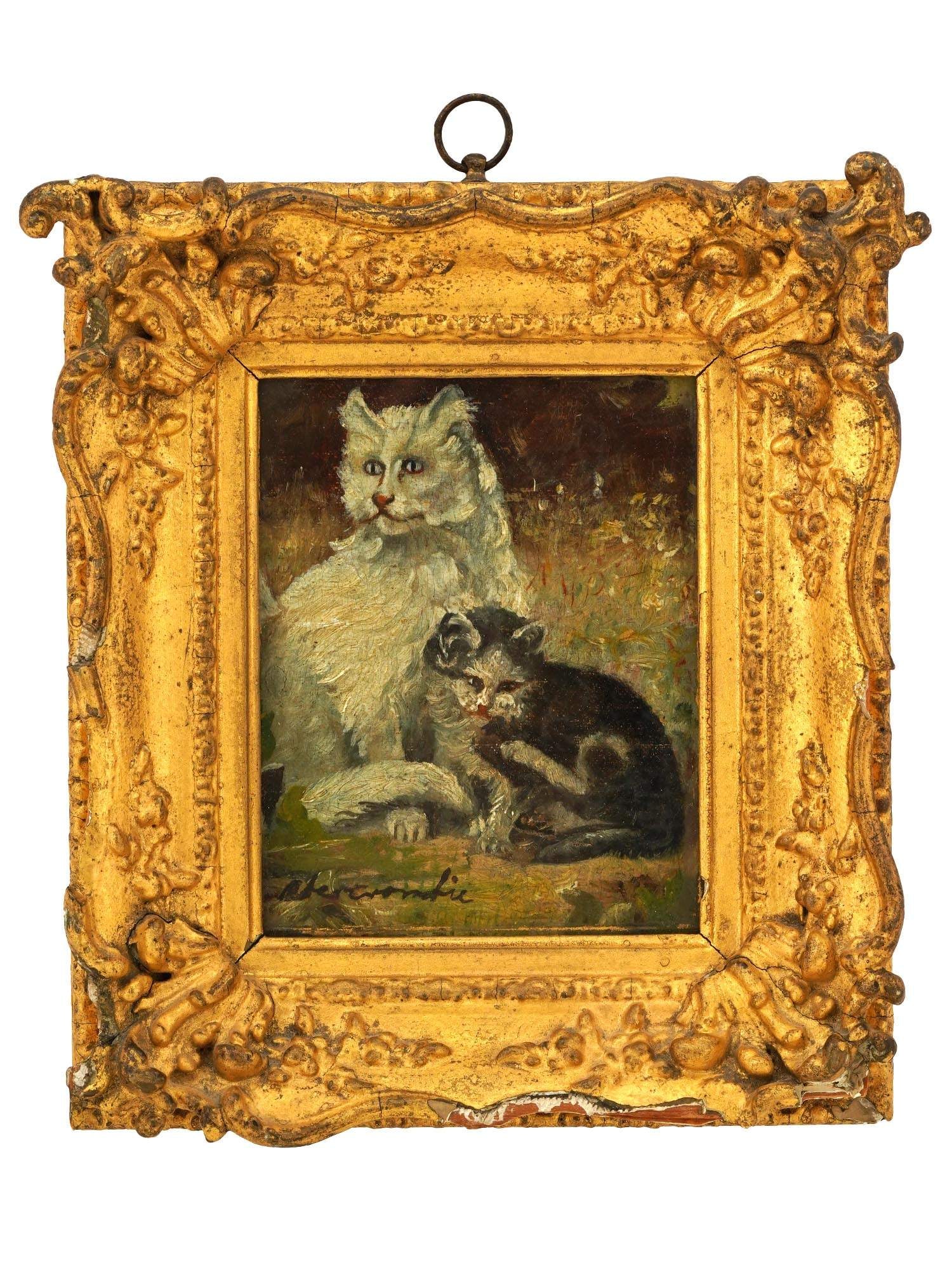 ATTR GERTRUDE ABERCROMBIE AMERICAN CAT OIL PAINTING (1 of 8)