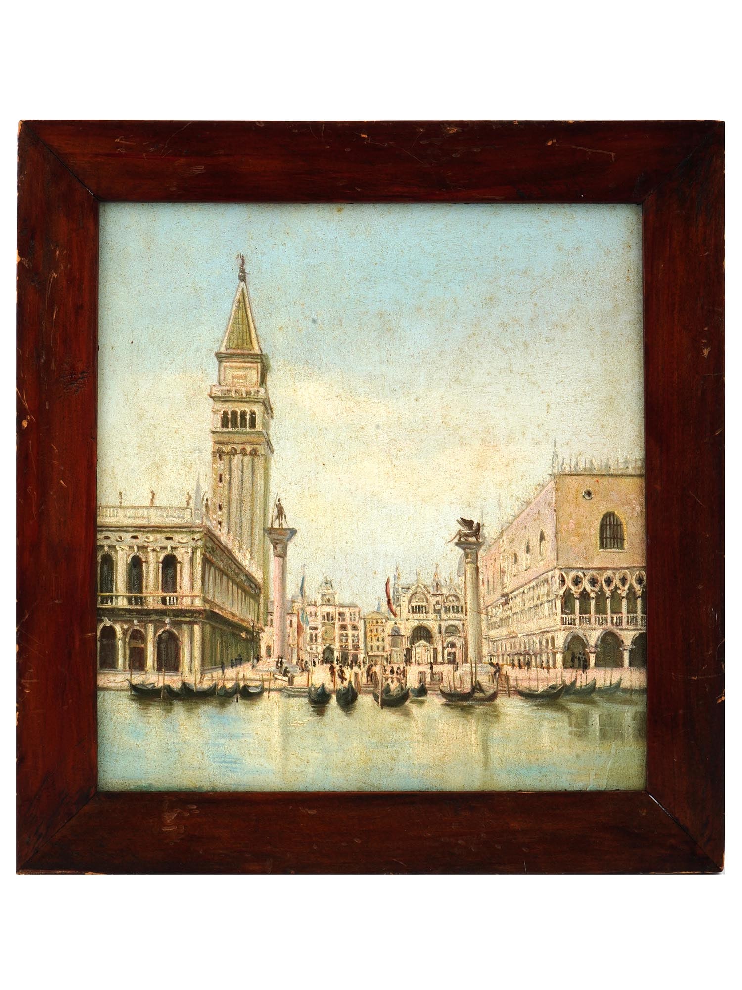 VTG ITALIAN SCHOOL VENICE CITYSCAPE OIL PAINTING (1 of 3)