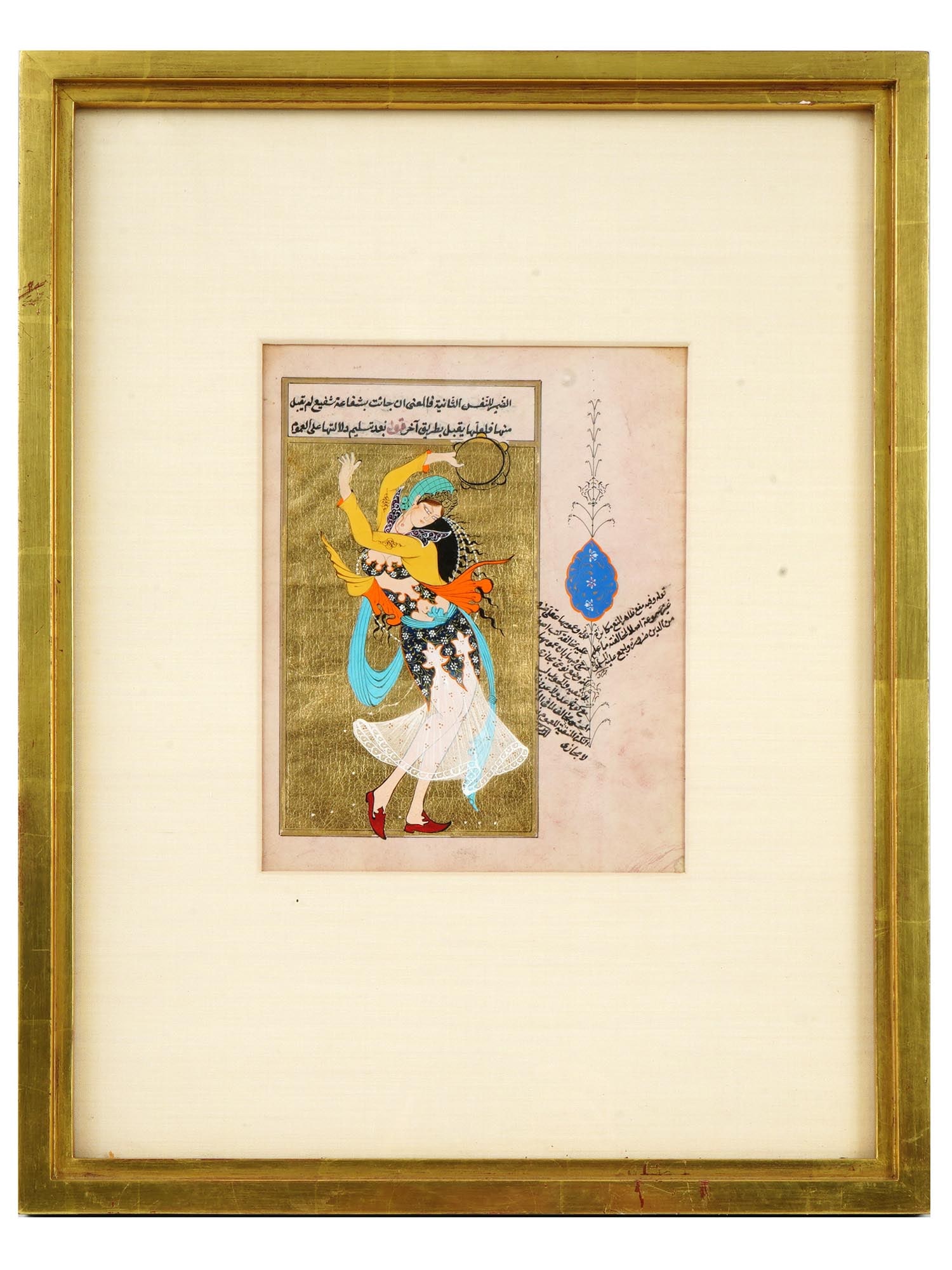 ANTIQUE PERSIAN OTTOMAN MUGHAL PAINTING W MANUSCRIPT (1 of 4)