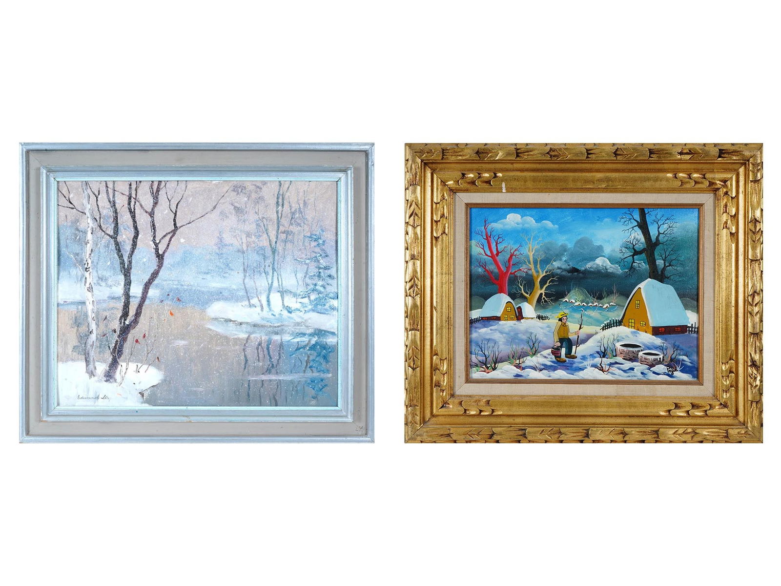 MODERN WINTER LANDSCAPE PAINTINGS SIGNED AND FRAMED (1 of 10)