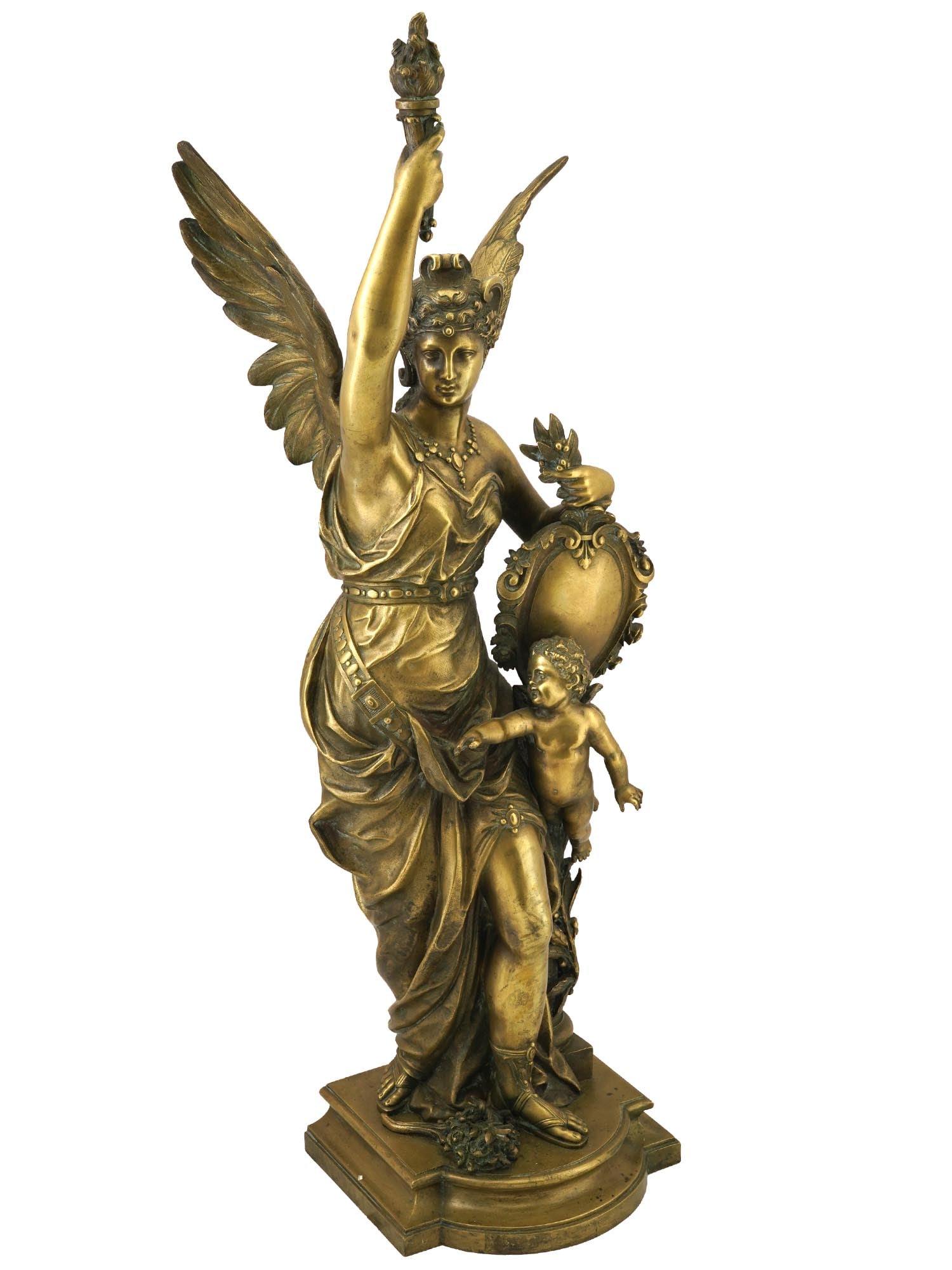 ANTIQUE GREEK GODDESS NIKE BRONZE SCULPTURE (1 of 6)