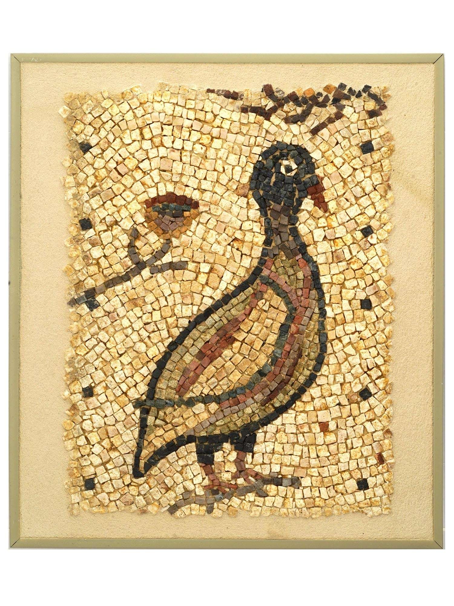 ANCIENT BYZANTINE PERIOD MOSAIC W BIRD 400 TO 600 AD (1 of 5)
