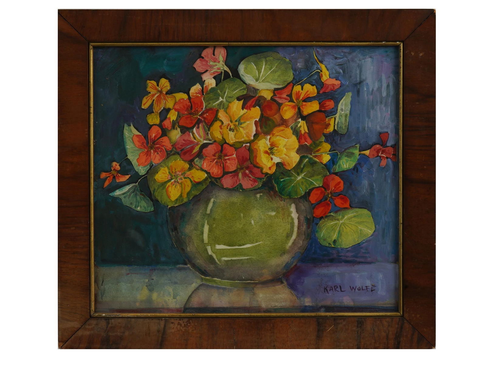 AMERICAN FLORAL STILL LIFE PAINTING BY KARL WOLFE (1 of 4)
