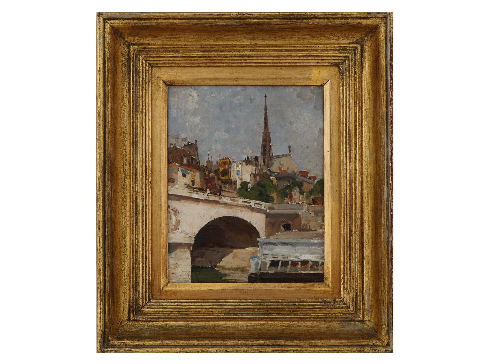 EUROPEAN IMPRESSIONIST MANNER CITYSCAPE OIL PAINTING (1 of 3)