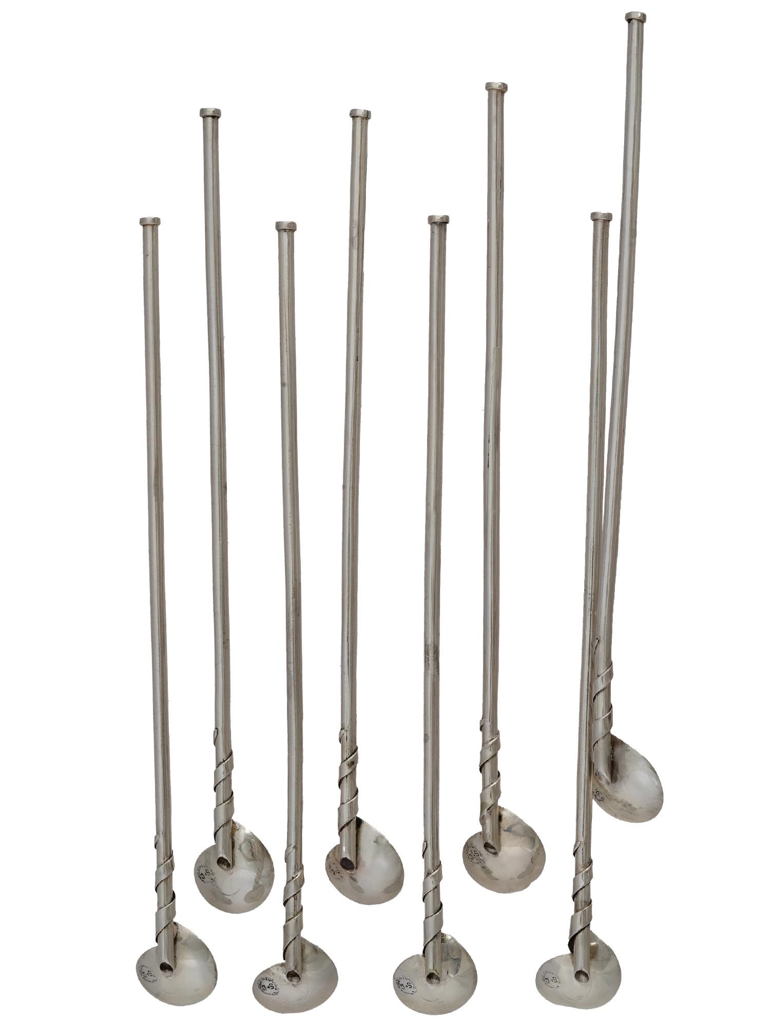 TAXCO MEXICAN STERLING SILVER SIPPER STRAW SPOONS (1 of 4)
